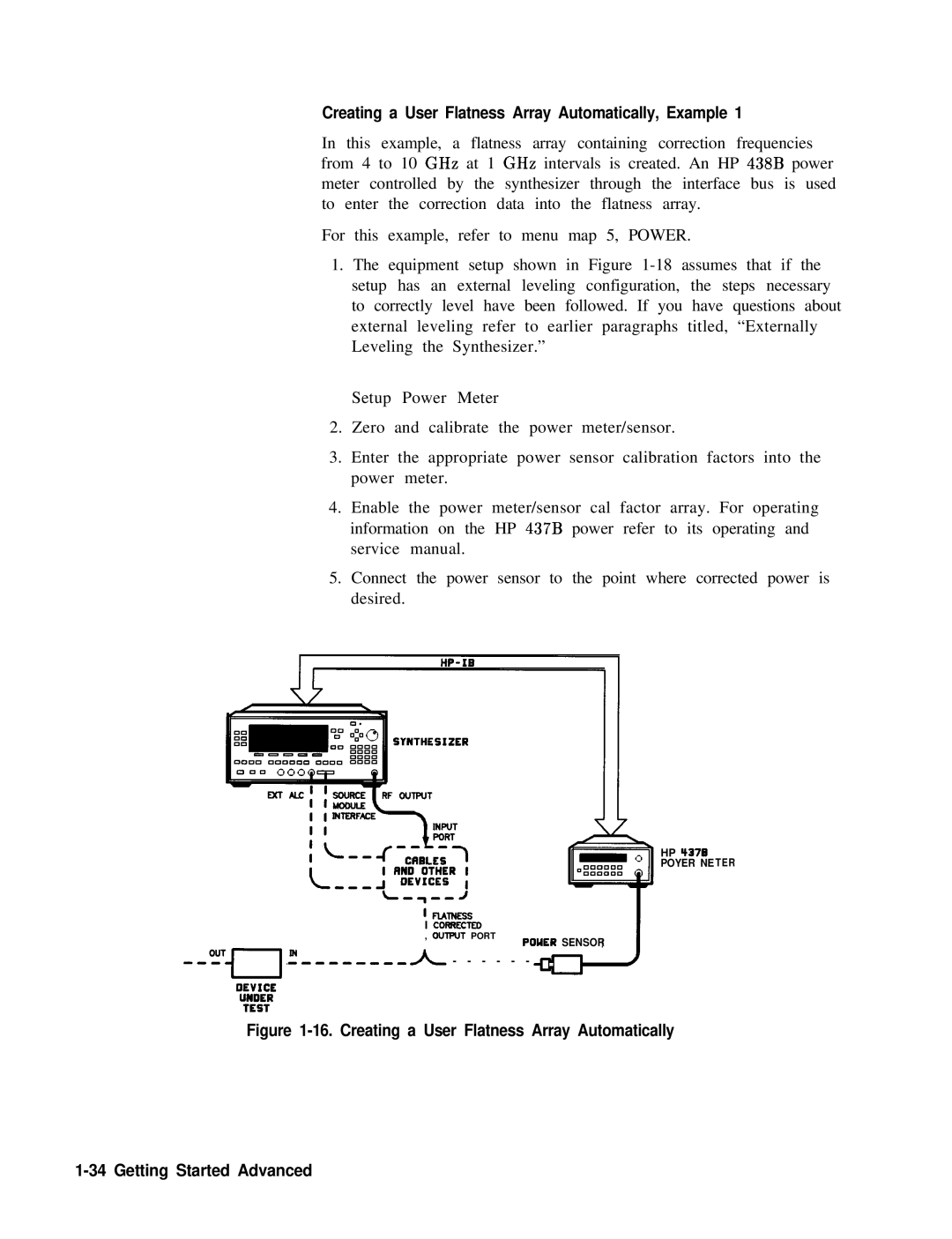 HP 8360 manual Creating a User Flatness Array Automatically, Example 