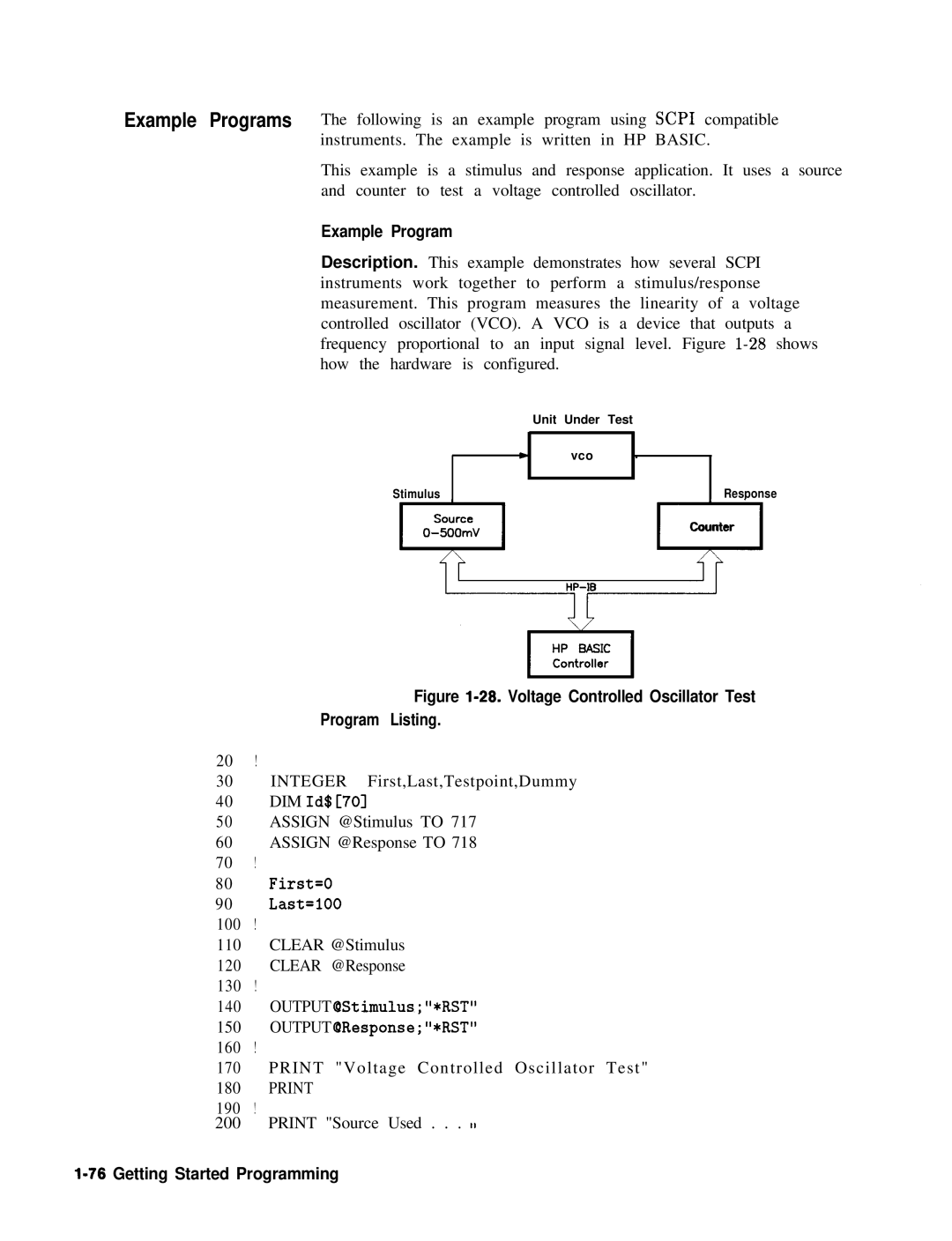 HP 24A, 83620A, 22A manual Example Program, Print 