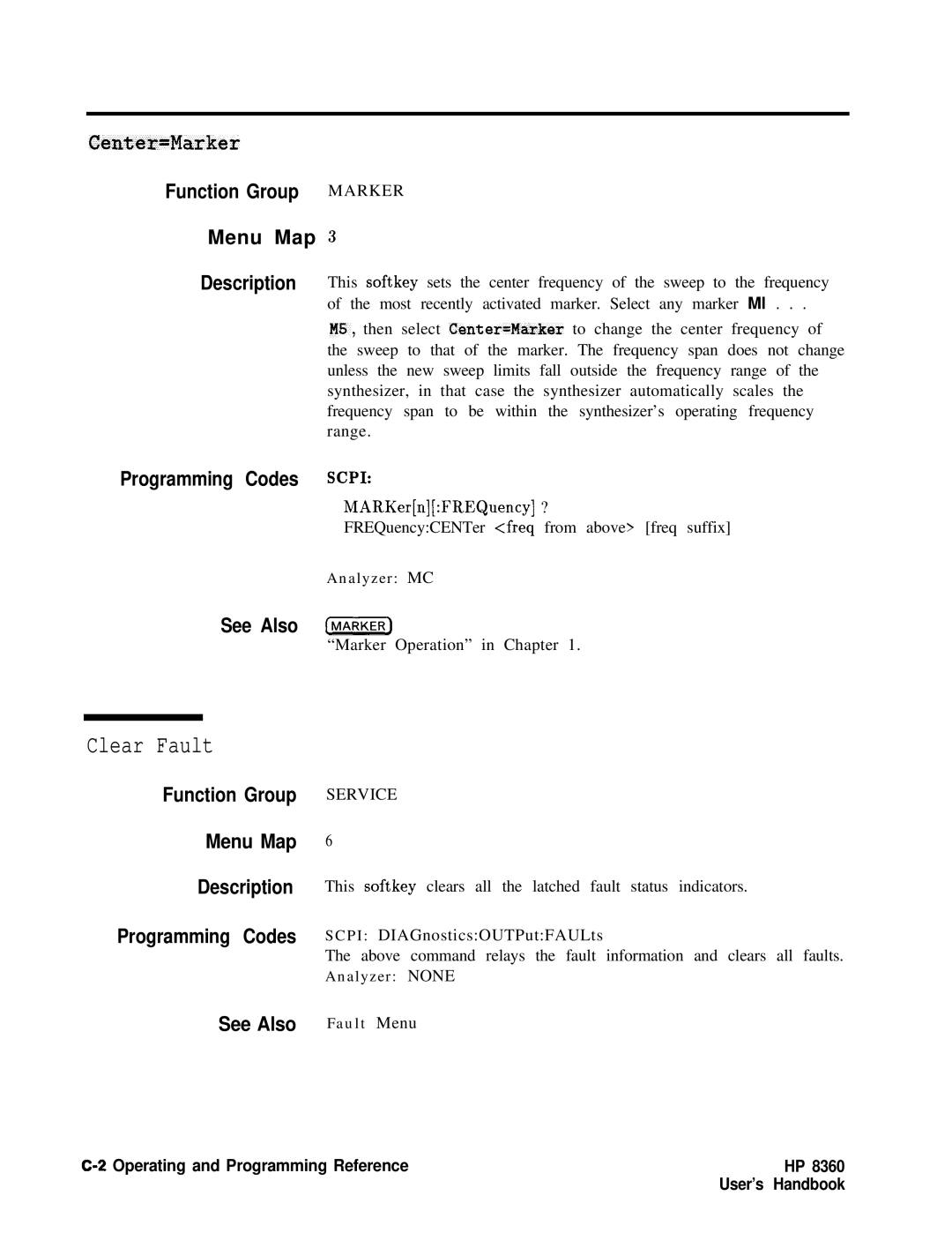 HP 83620A, 24A, 22A manual See Also w, See Also Fault Menu, Service 