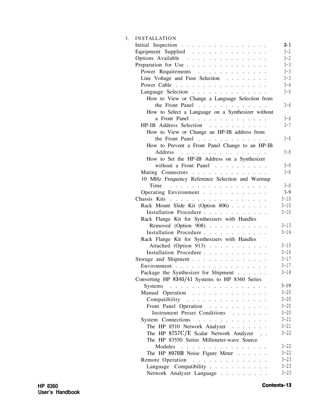 HP 22A, 83620A, 24A manual Contents-13 