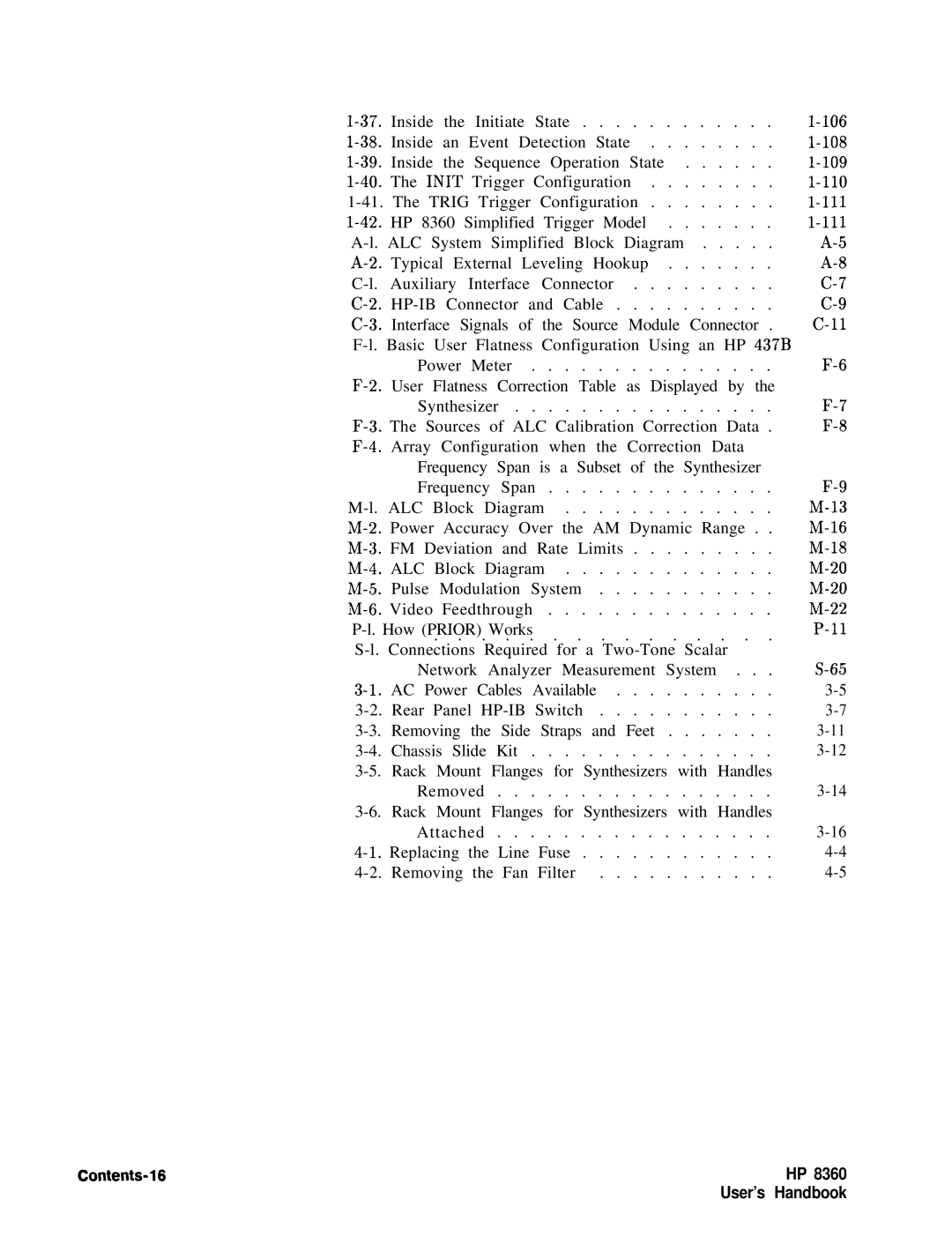 HP 22A, 83620A, 24A manual Alc, Contents-16 