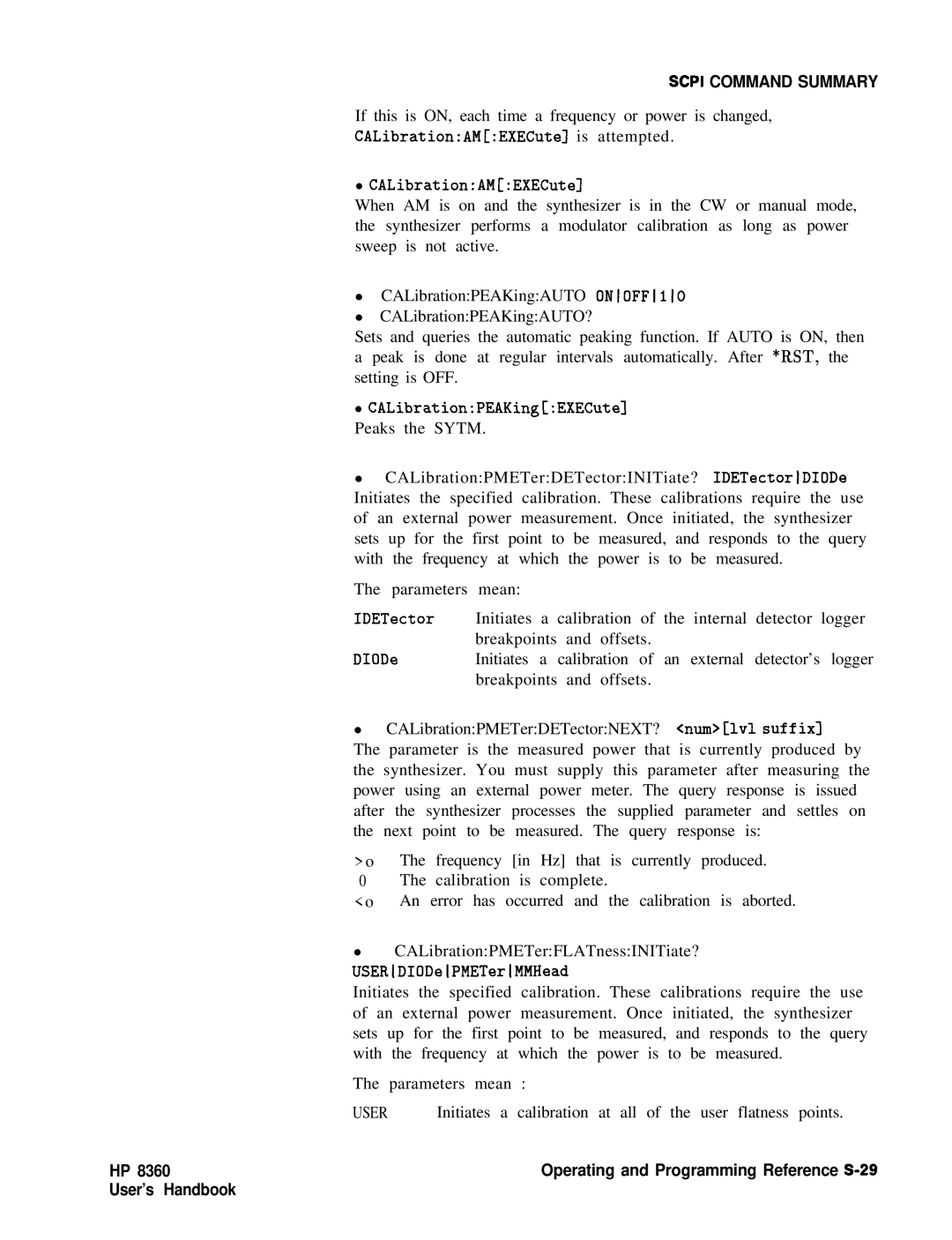 HP 83620A, 24A, 22A manual User, Operating and Programming Reference S-29 