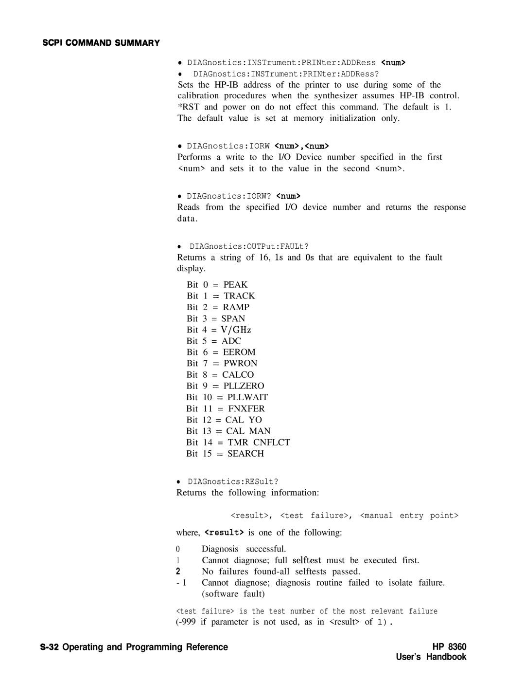 HP 83620A, 24A, 22A manual Returns the following information 