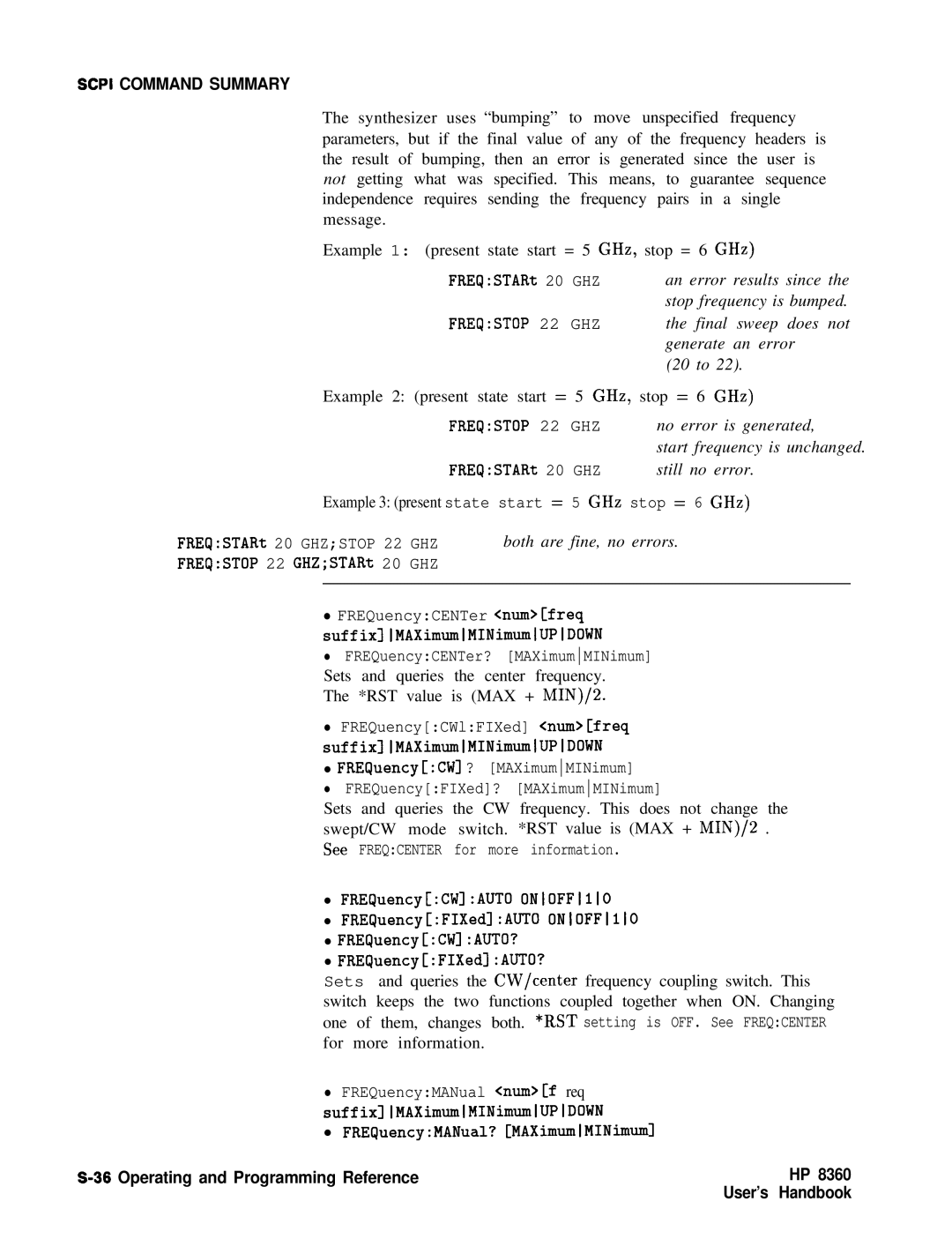 HP 24A, 83620A, 22A manual No error is generated 