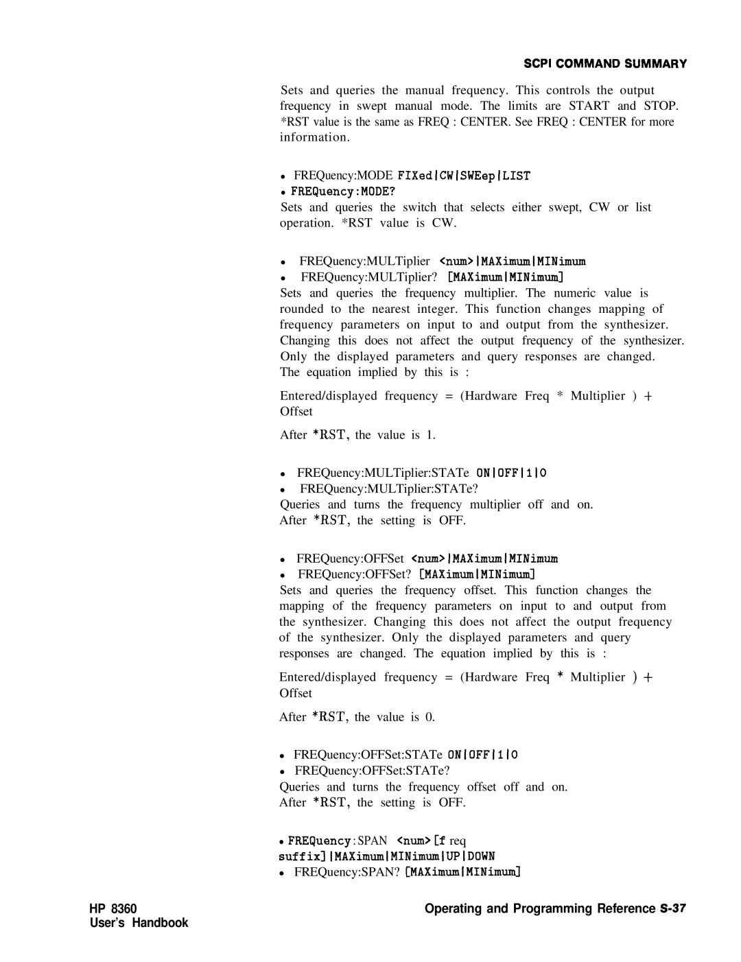 HP 22A, 83620A, 24A manual Operating and Programming Reference S-37 