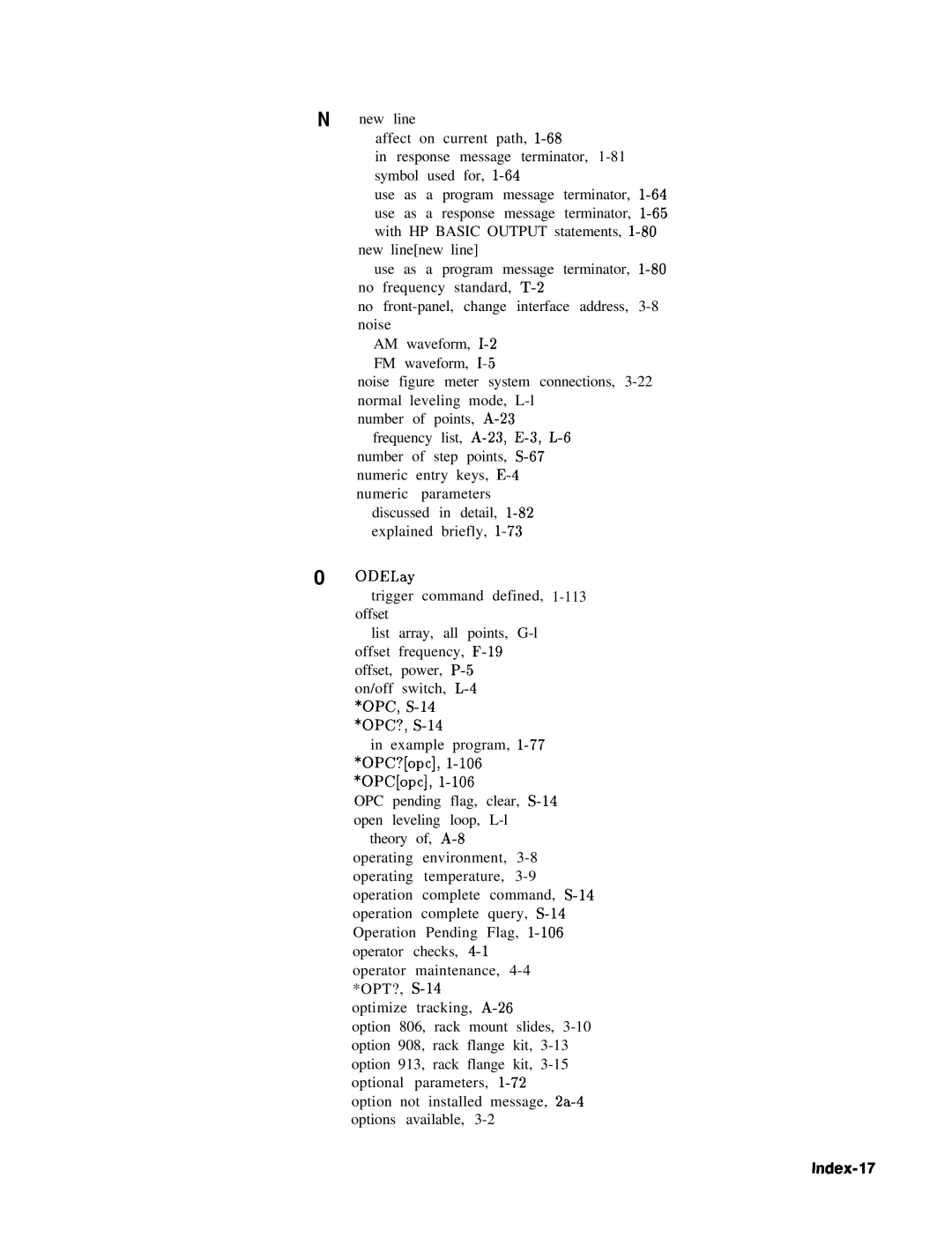 HP 83620A, 24A, 22A manual Index-17 