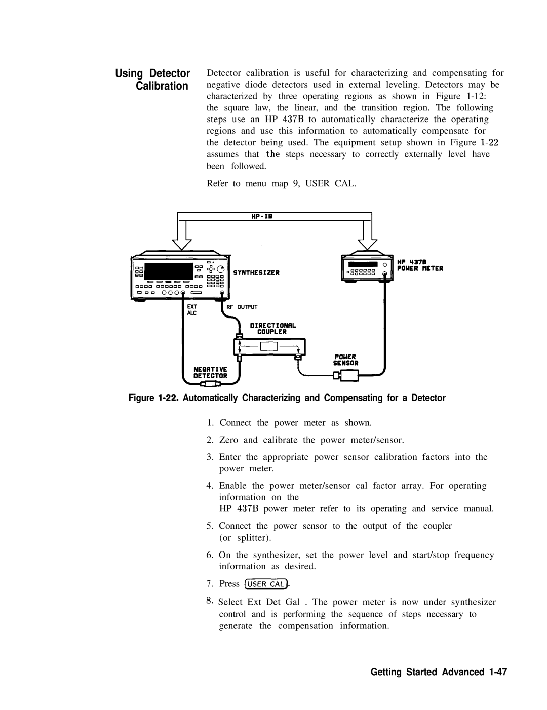 HP 22A, 83620A, 24A manual Using Detector Calibration 