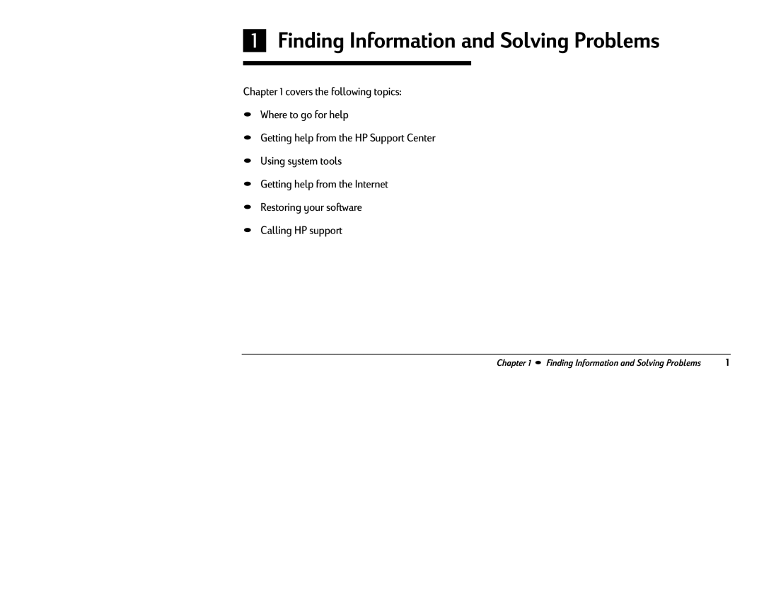 HP 8370 (US/CAN), 8380 (US/CAN) manual Finding Information and Solving Problems 