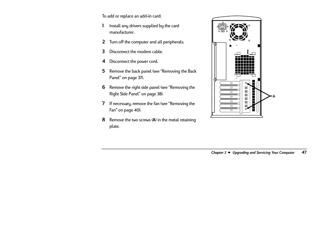 HP 8370 (US/CAN), 8380 (US/CAN) manual Upgrading and Servicing Your Computer 