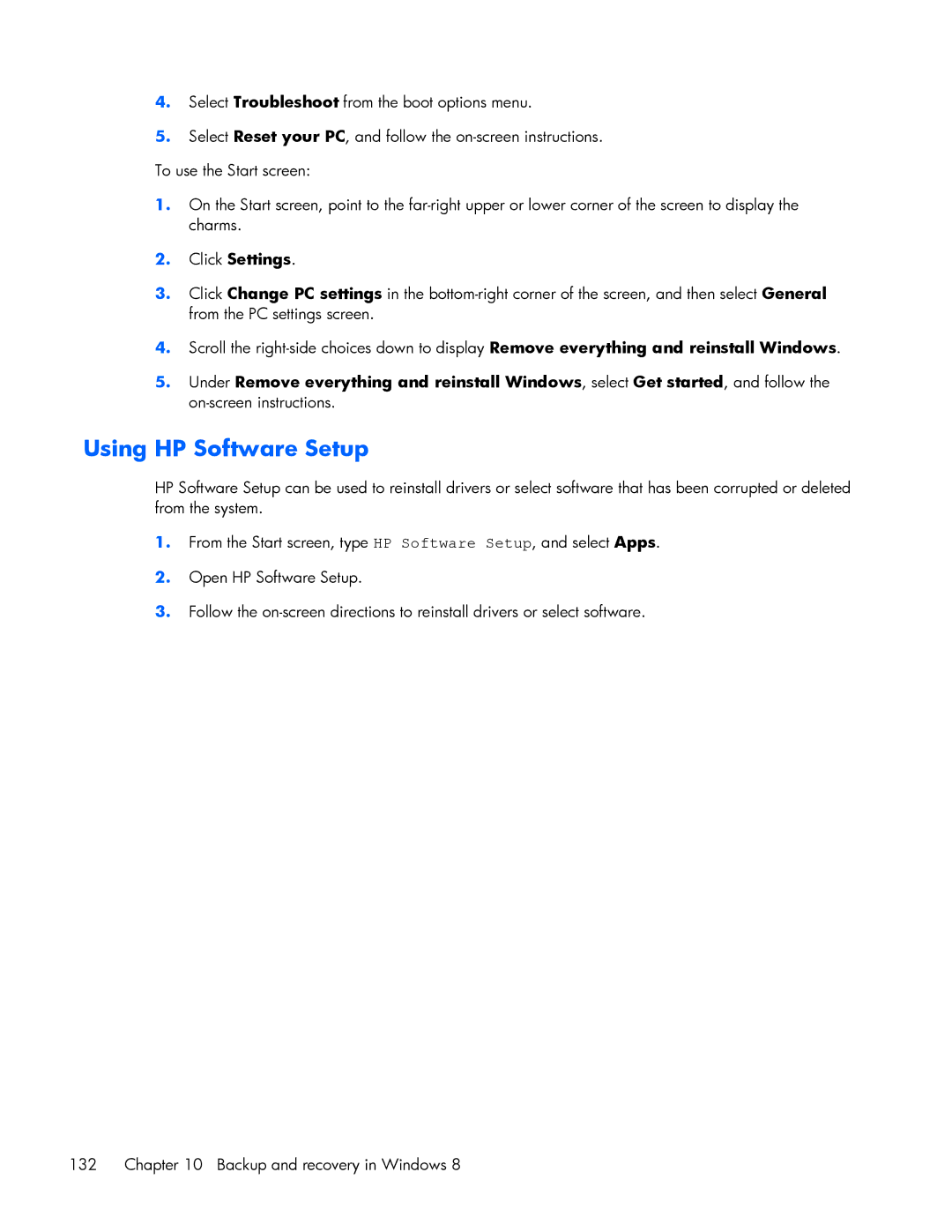 HP 840 G1 manual Using HP Software Setup 