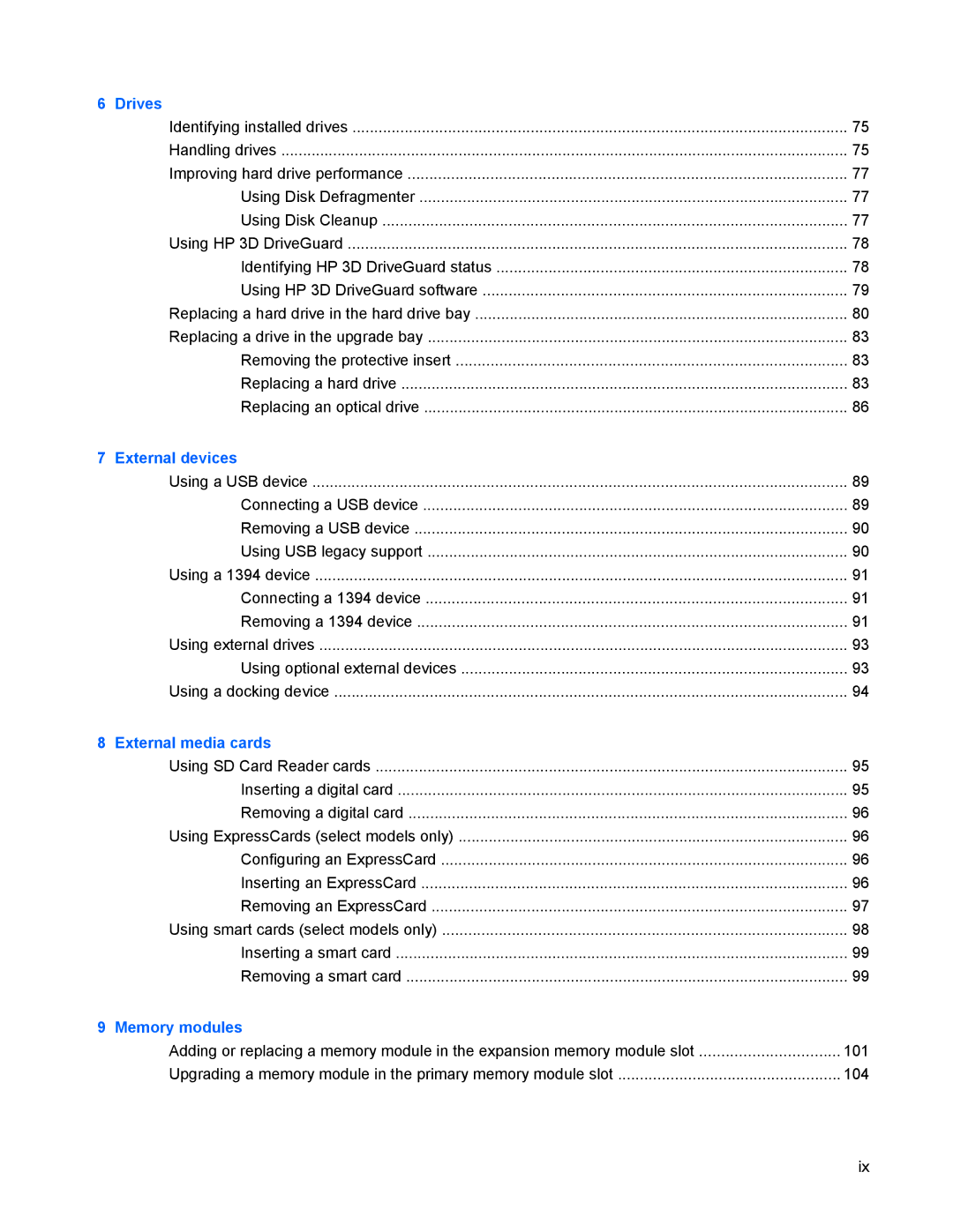 HP 8440P manual Drives 