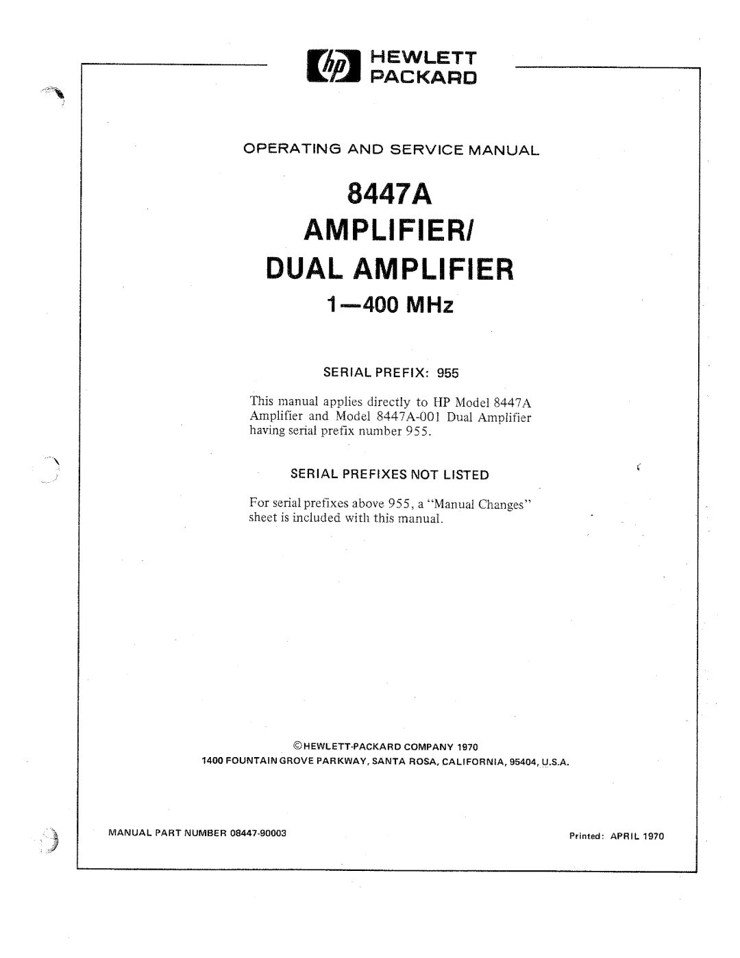 HP 8447A manual 