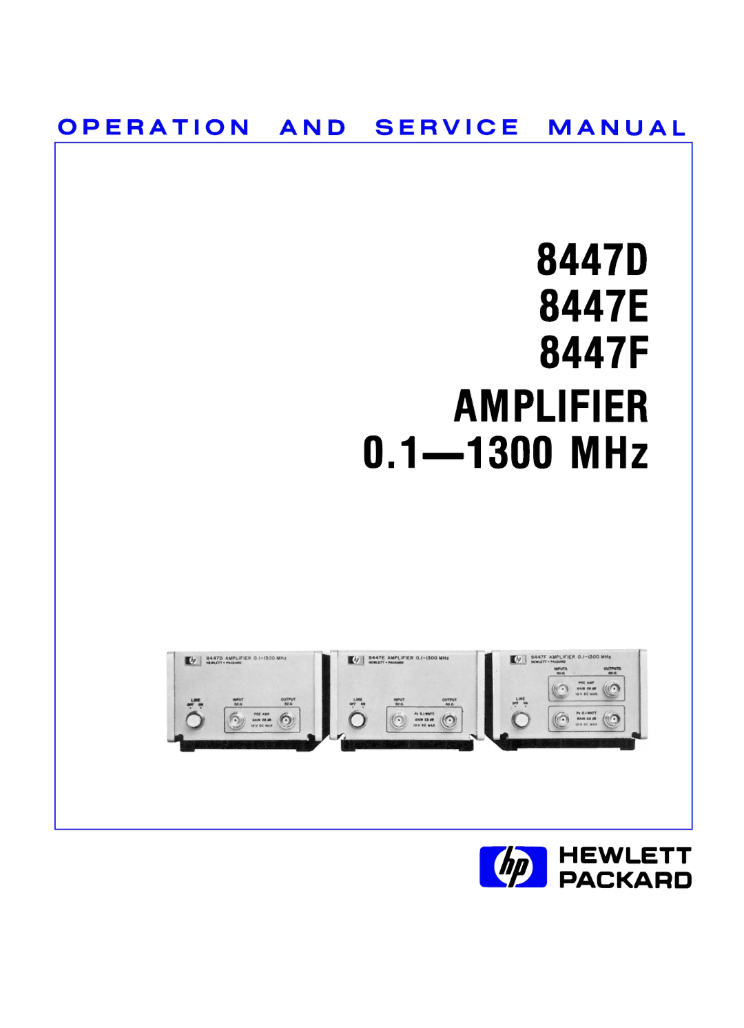 HP 8447D, 8447F manual 