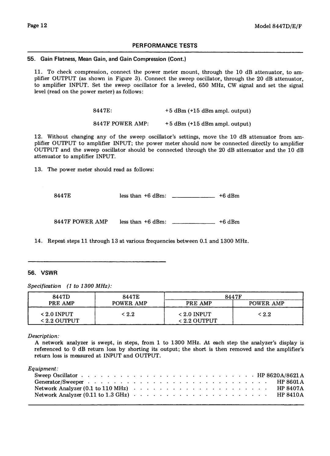 HP 8447F, 8447D manual 