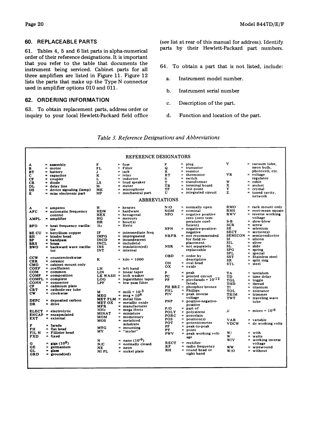 HP 8447F, 8447D manual 