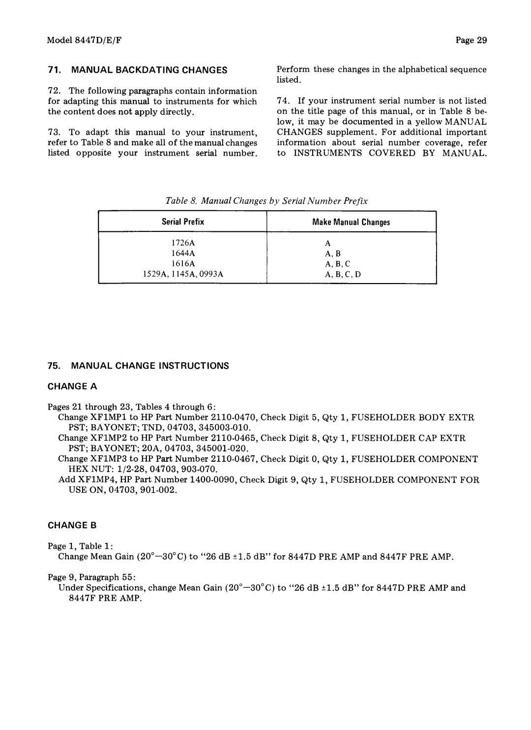 HP 8447D, 8447F manual 