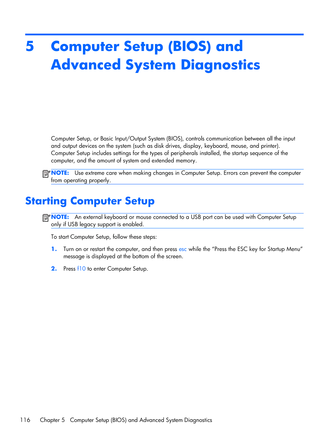 HP 14 C7A68UT#ABA, 8470w C7A68UTABA manual Computer Setup Bios and Advanced System Diagnostics, Starting Computer Setup 