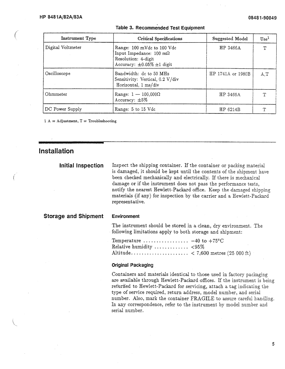 HP 8482A, 8481A, 8483A manual 