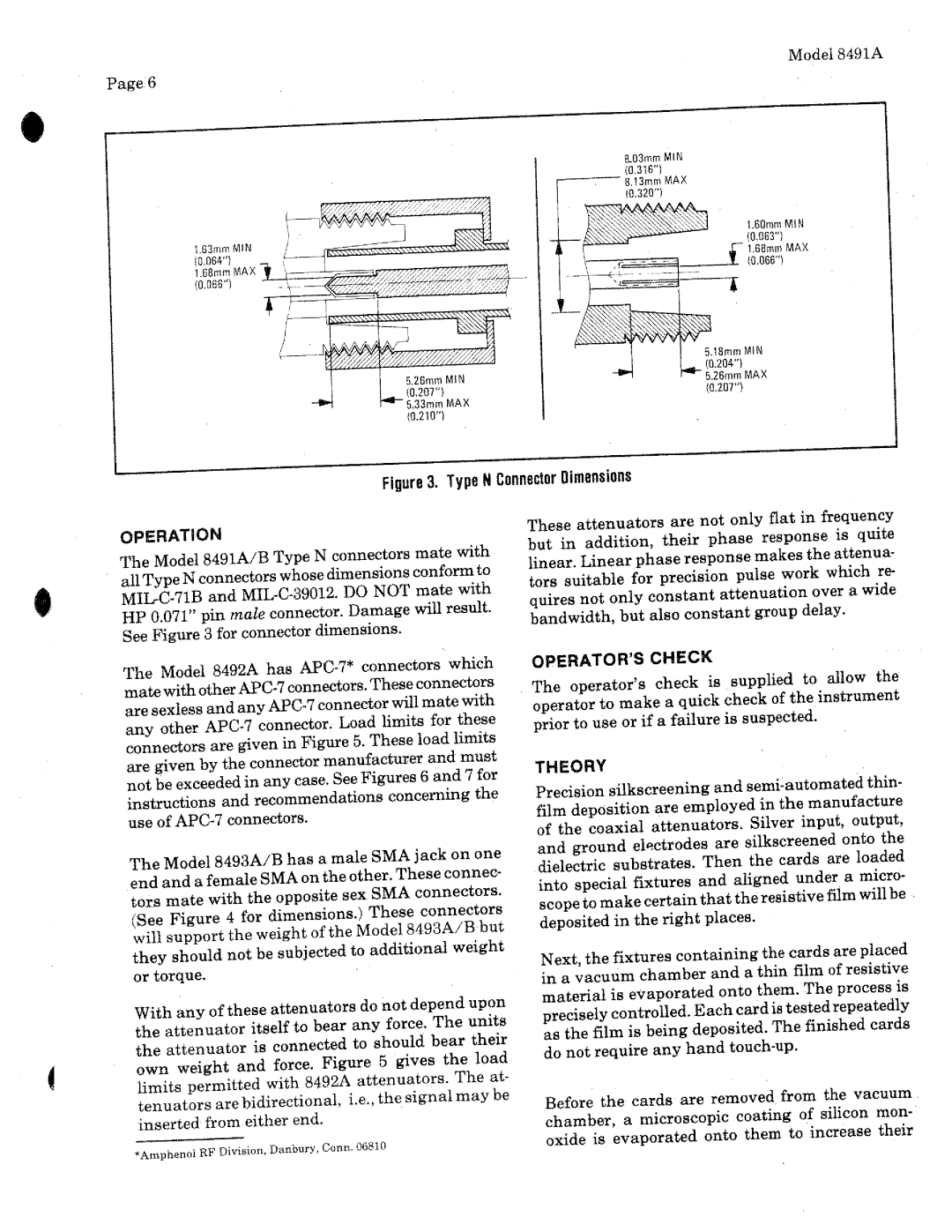 HP 8493A, 8492B, 11582A, 8492A, 8491B, 11581A, 11583A manual 