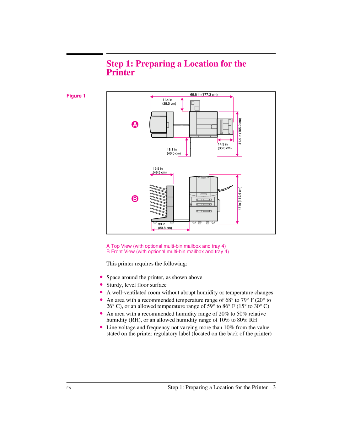 HP 8500 N, 8500 DN, Pro 8500 manual Preparing a Location for Printer 