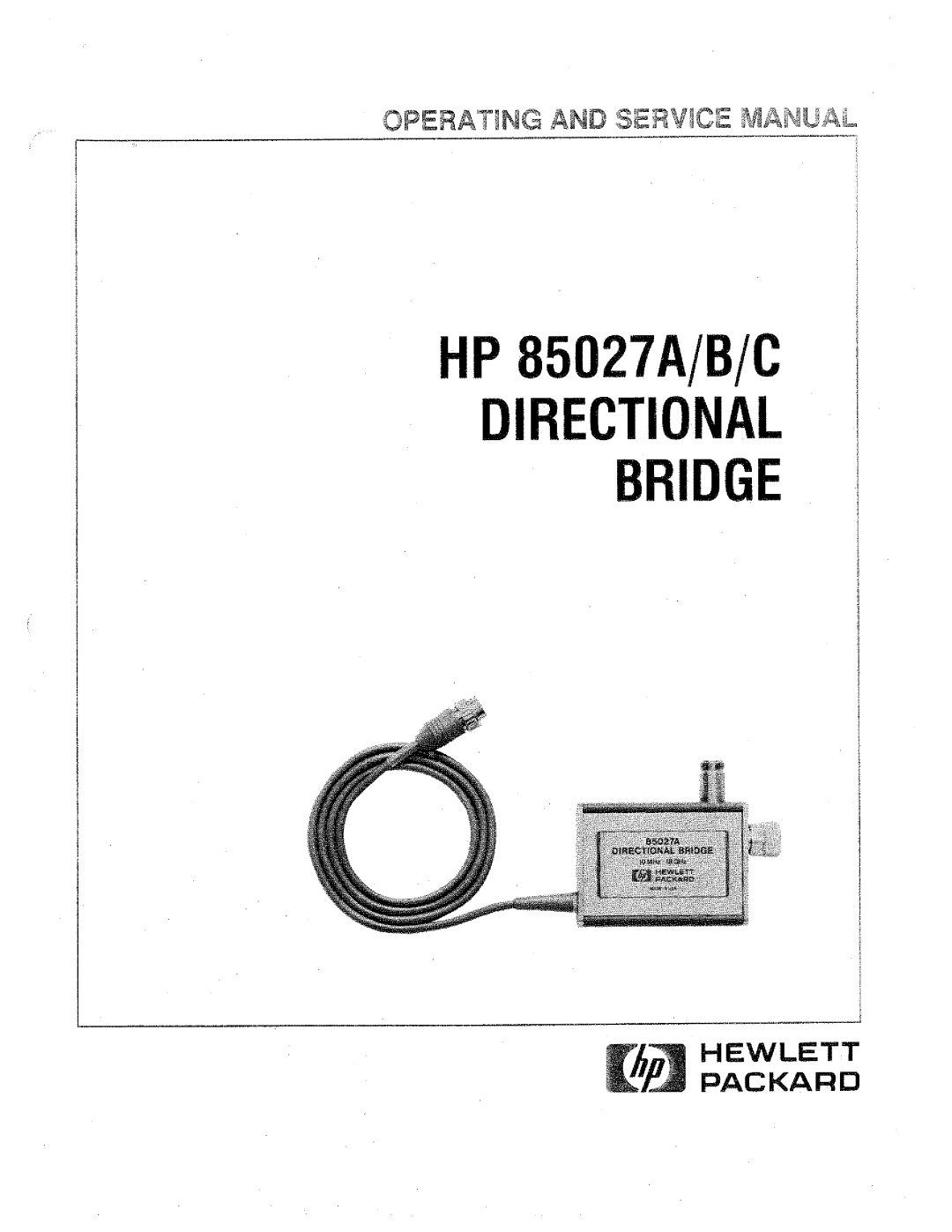 HP B, 85027 A manual 