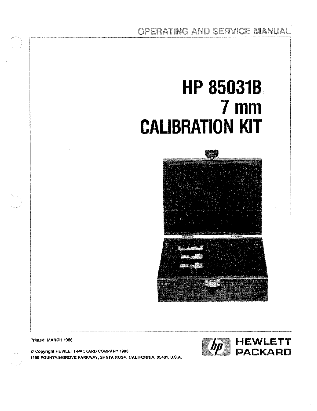 HP 85031B manual 