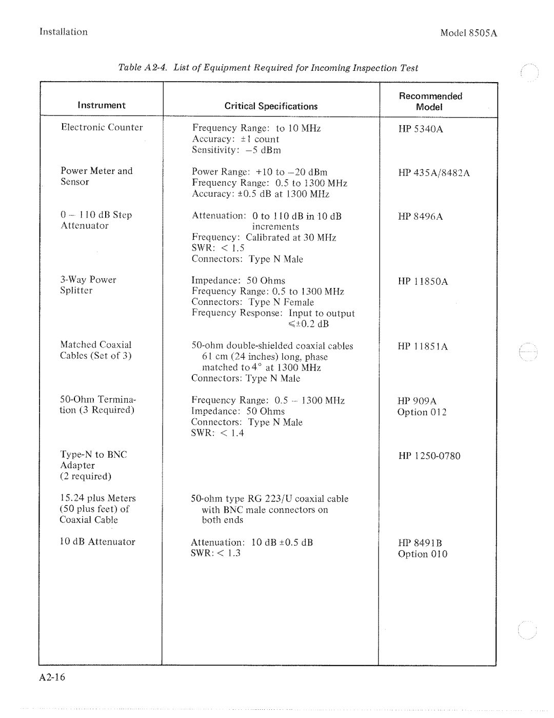 HP 8505A manual 