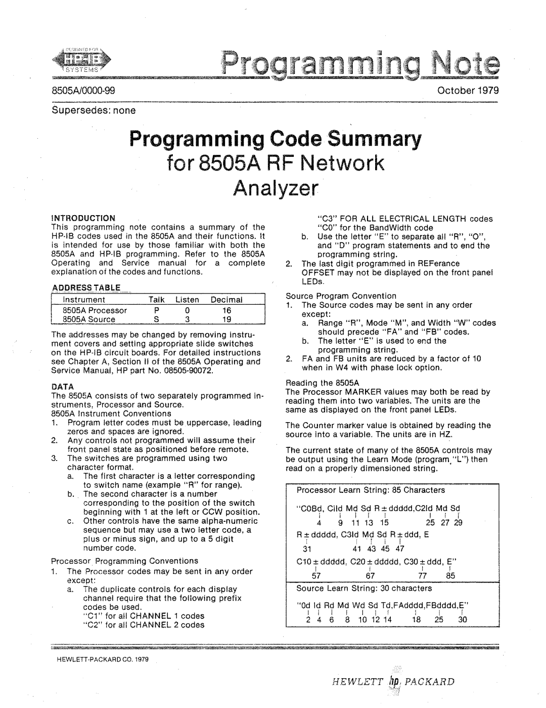HP 8505A manual 