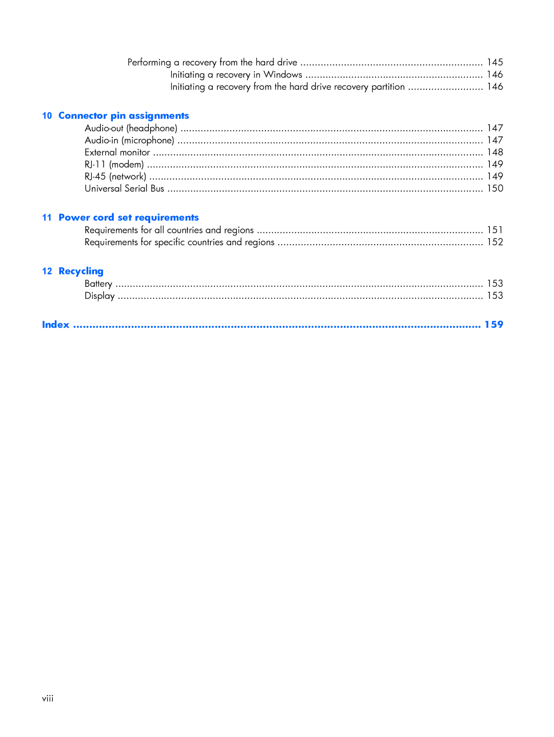 HP 8510p manual Recycling 