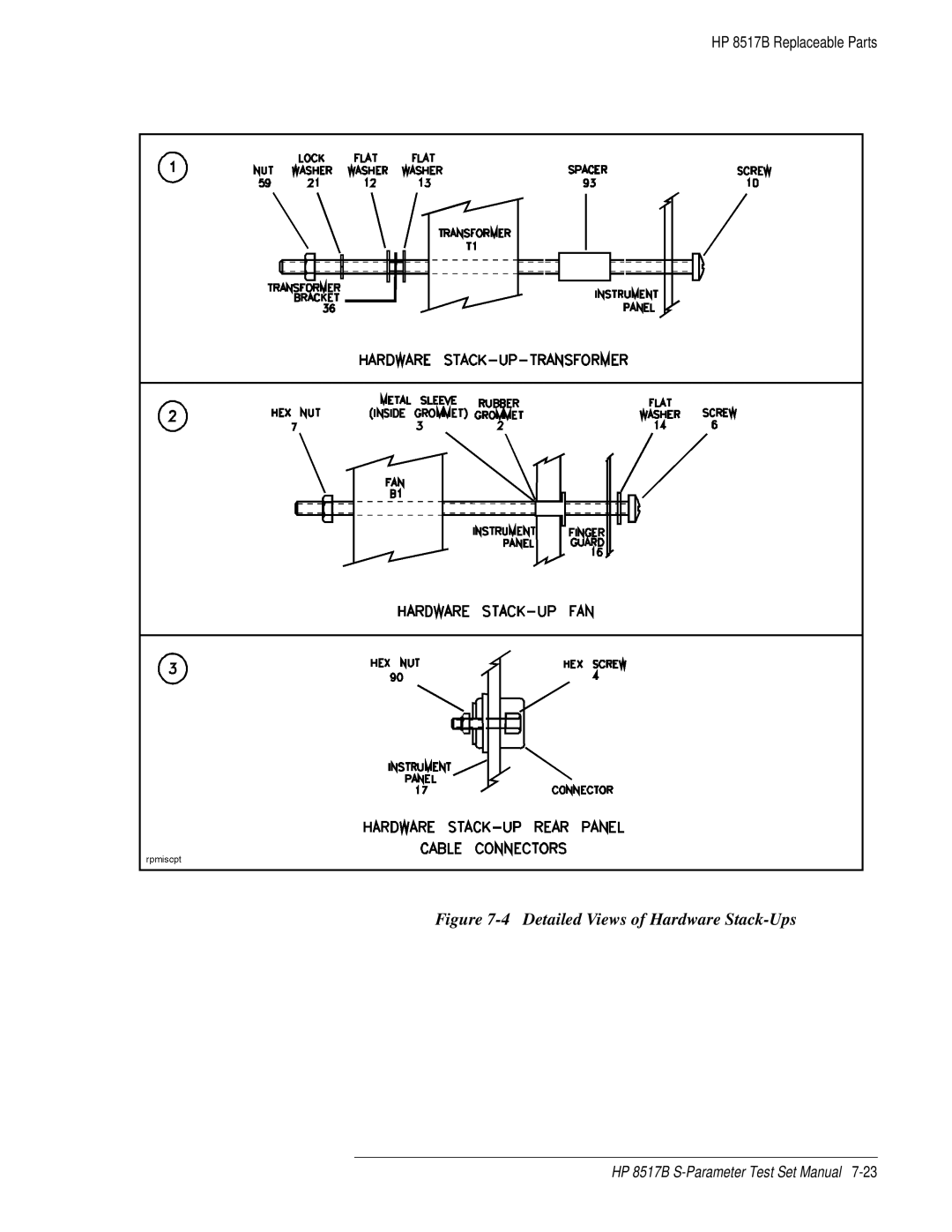 HP 8517B manual Detailed Views of Hardware Stack-Ups 