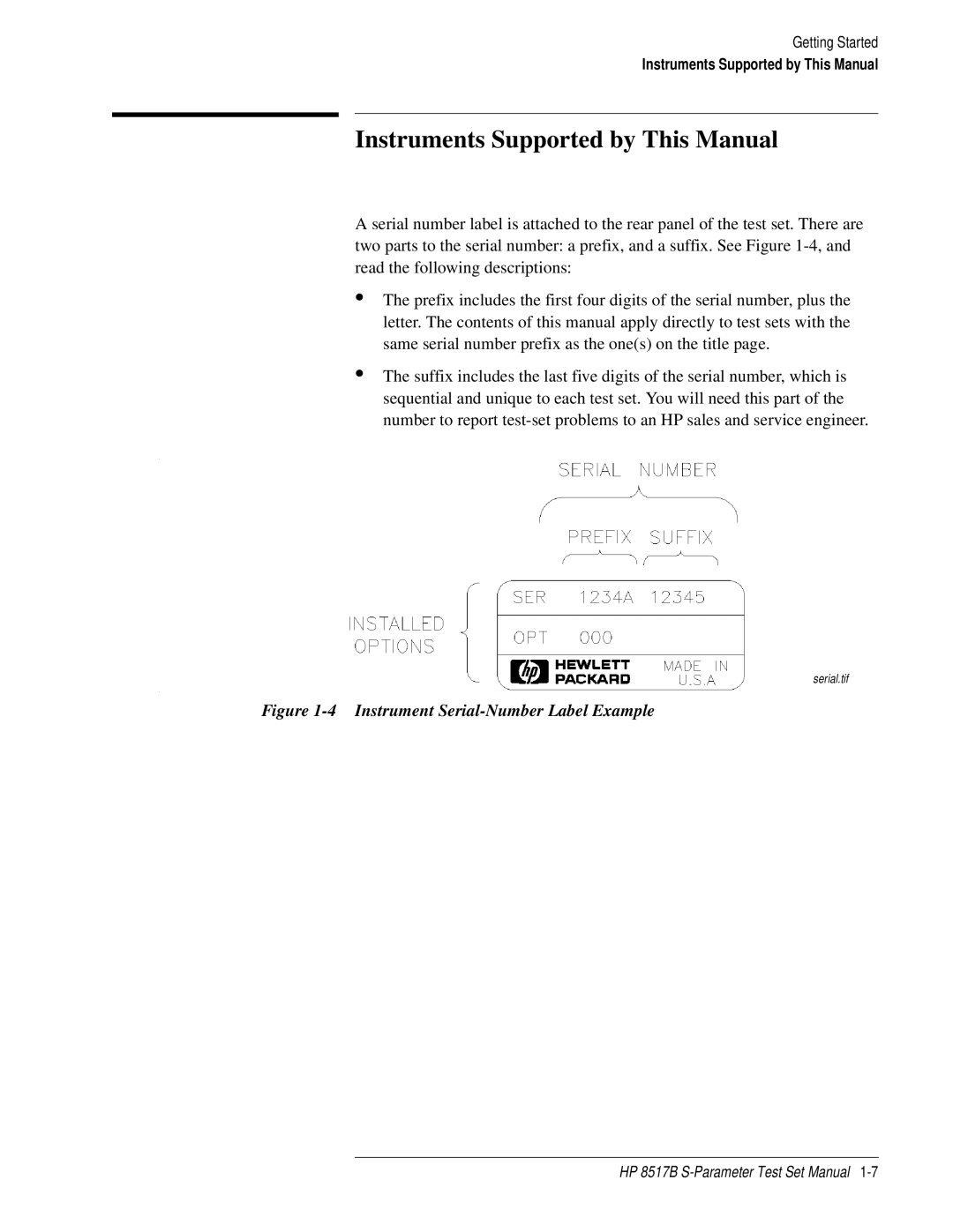 HP 8517B manual Instruments Supported by This Manual 