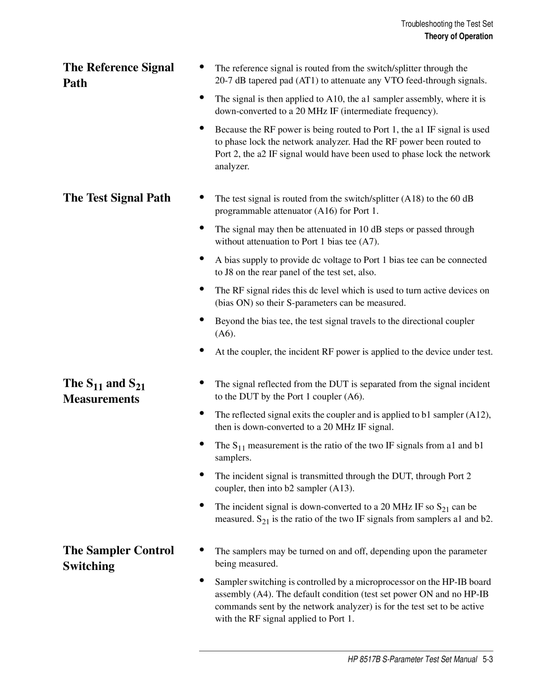 HP 8517B manual Theory of Operation 