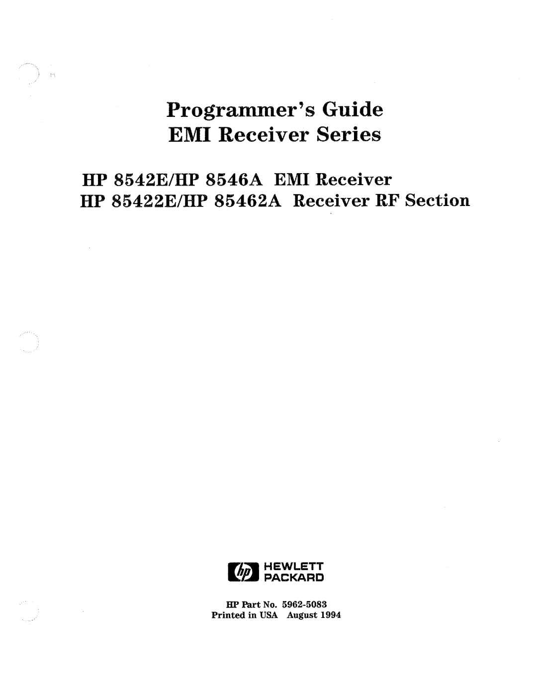 HP 85422E, 85462A, 8542E manual 