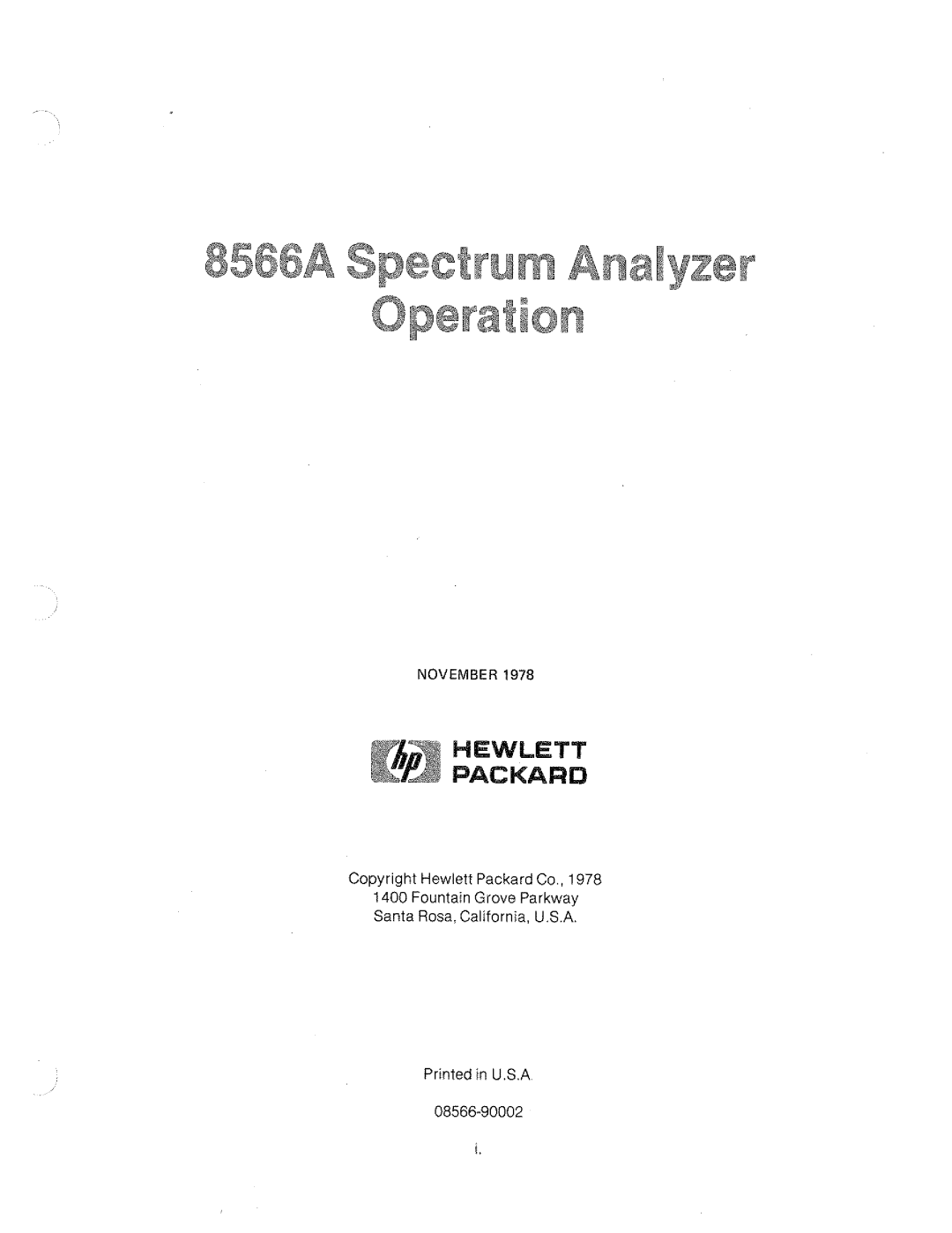 HP 8566A manual 