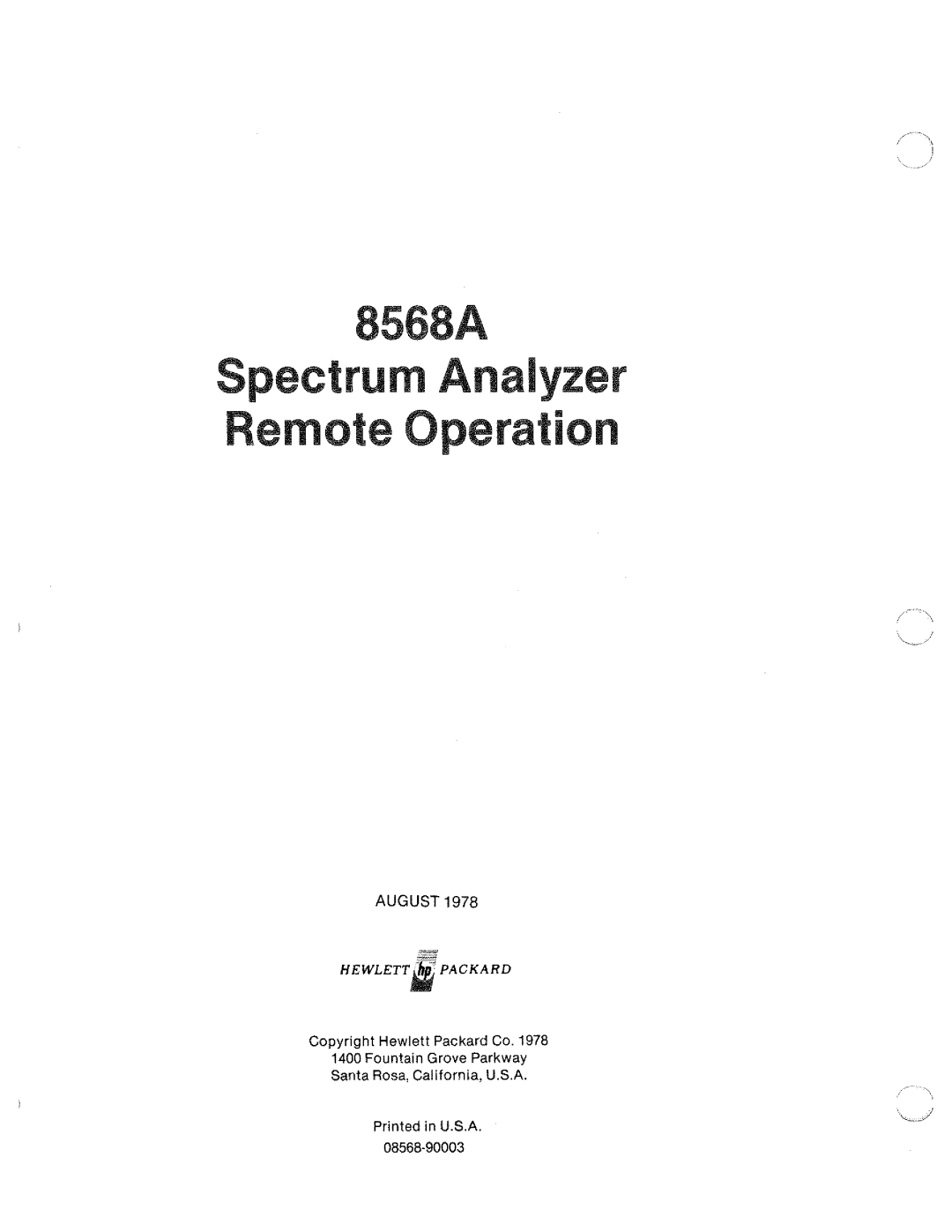 HP 8568A manual 