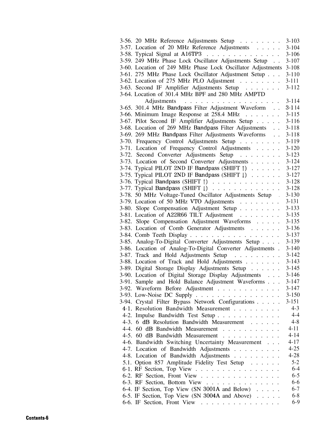 HP 8568B manual 127, Typical Bandpass Shift t 128 