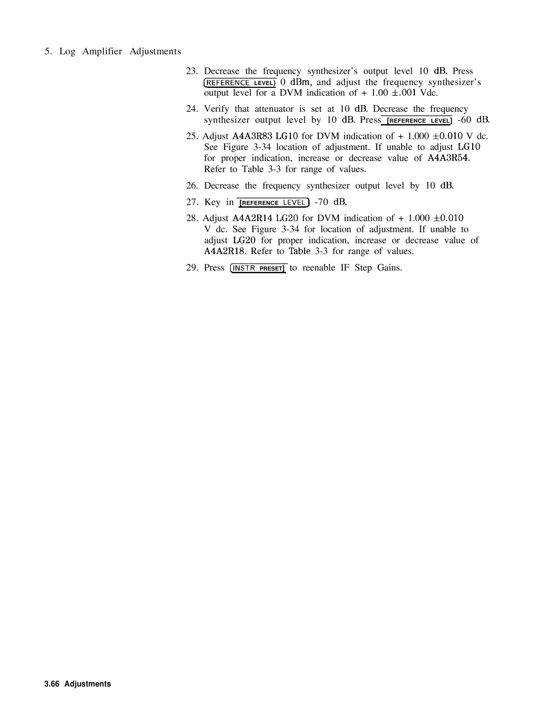 HP 8568B manual Log Amplifier Adjustments 