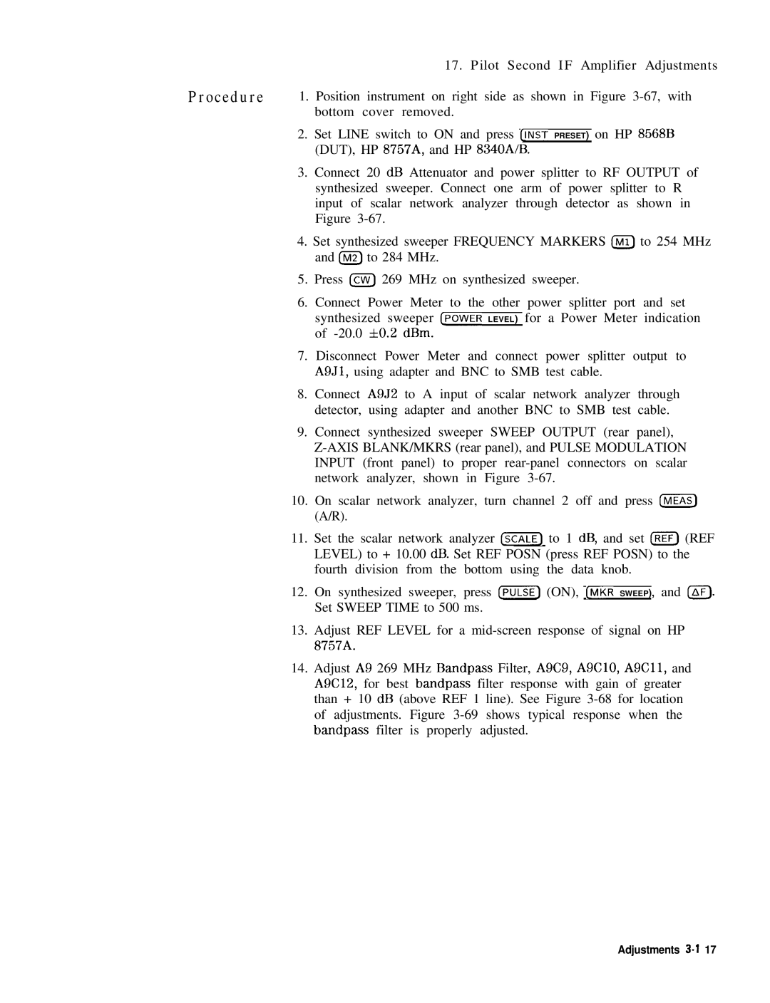 HP 8568B manual Pilot Second if Amplifier Adjustments 