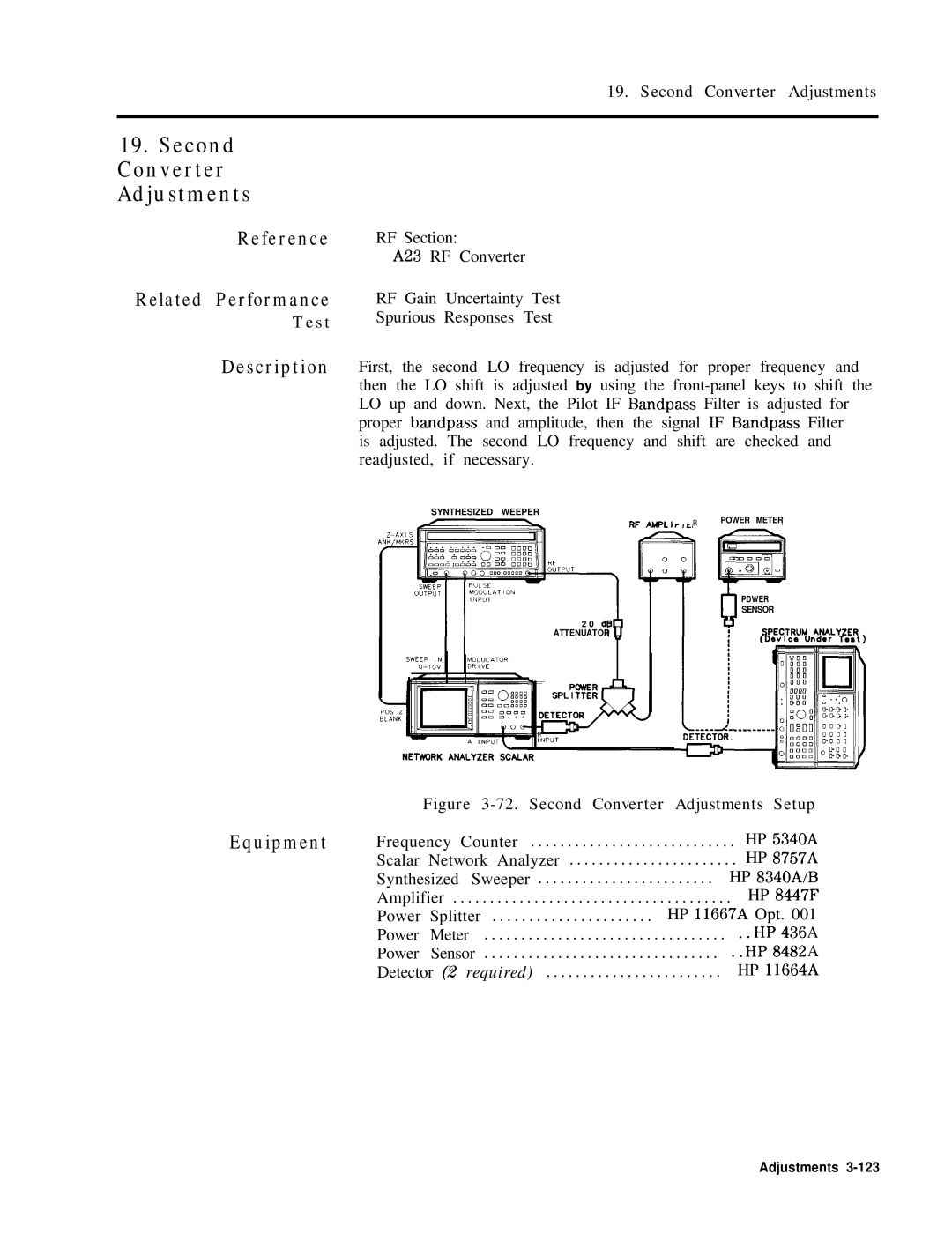 HP 8568B manual Second Converter Adjustments, Reference Related Performance, S t 