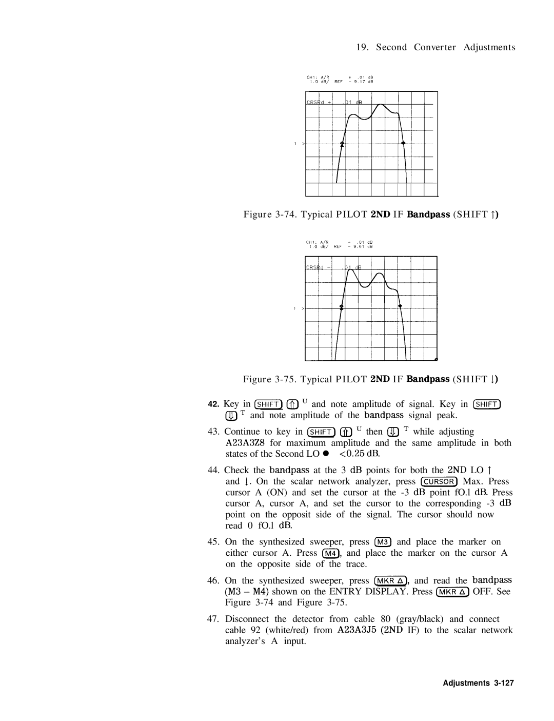 HP 8568B manual Typical Pilot 2ND if Bandpass Shift t 