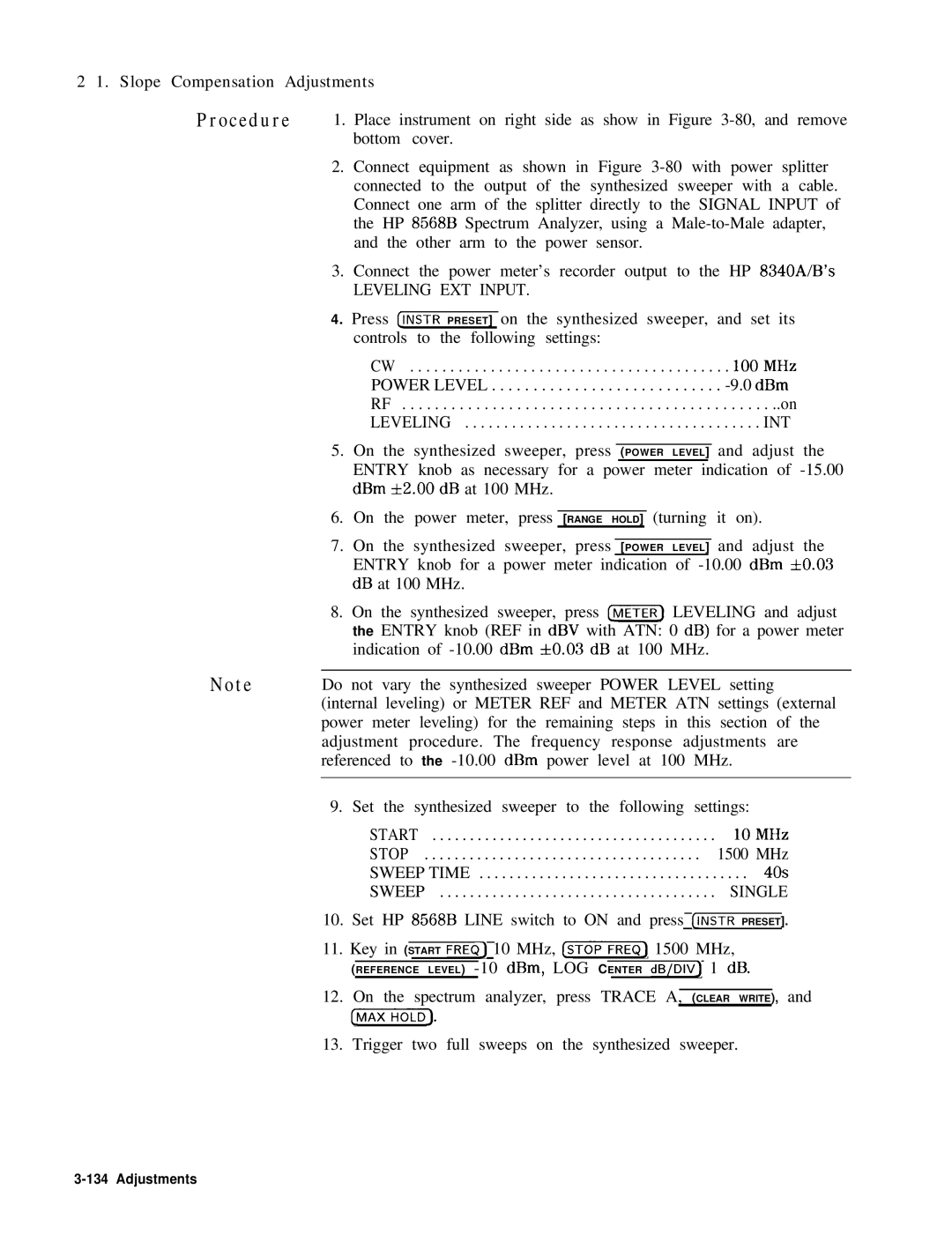 HP 8568B manual Leveling EXT Input 