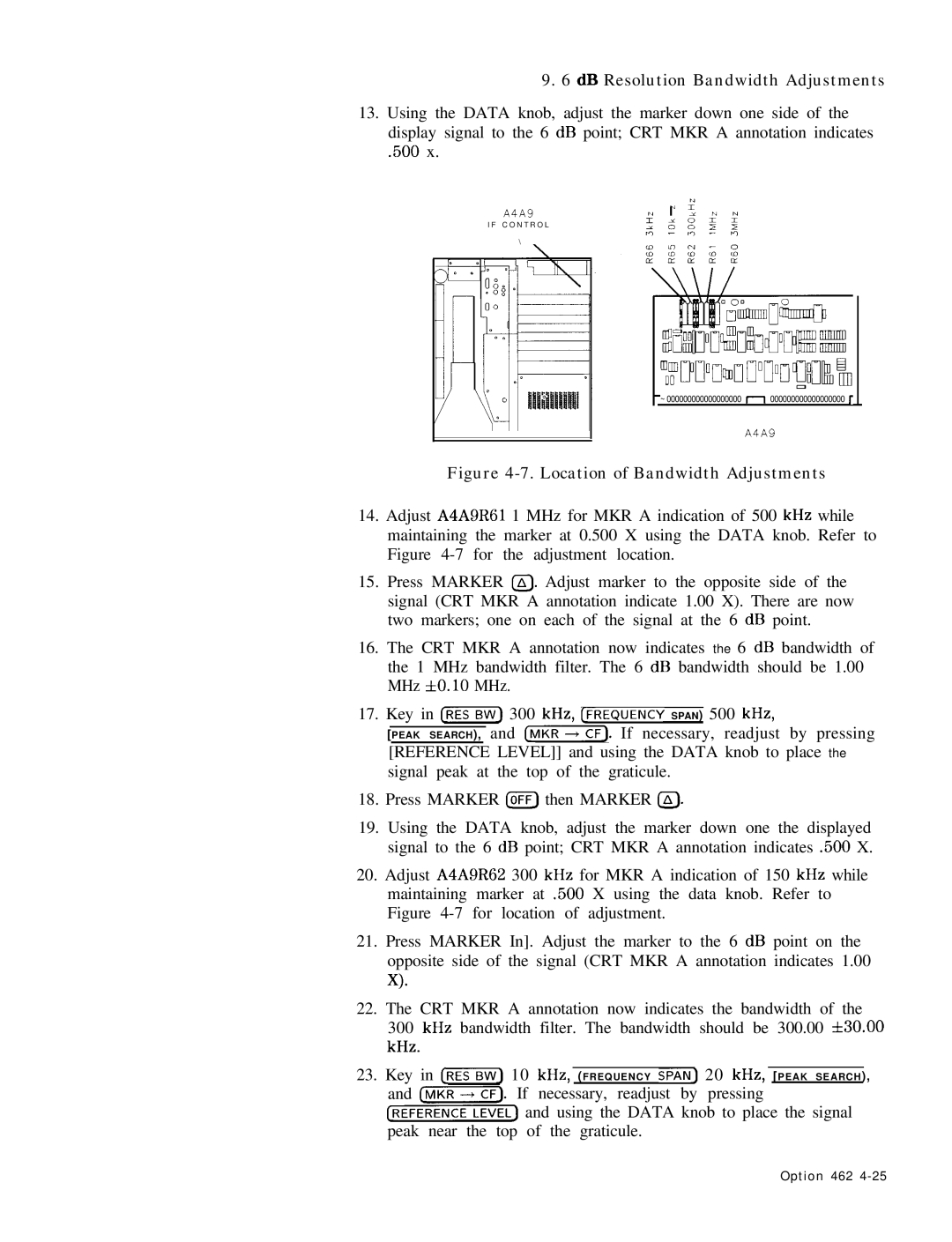 HP 8568B manual Location of Bandwidth Adjustments 