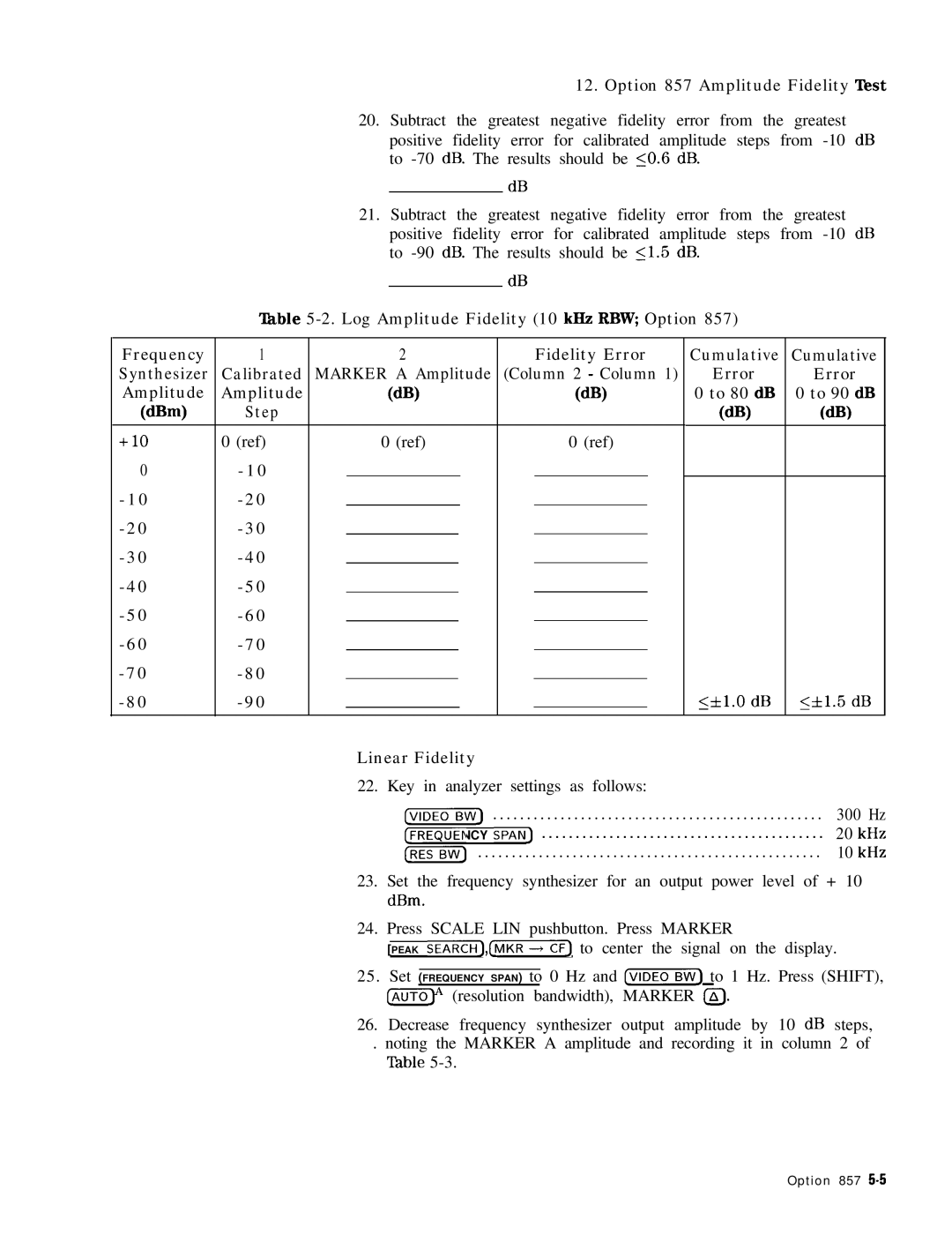 HP 8568B manual +lO, Sk1.0 dB %1.5 dB 