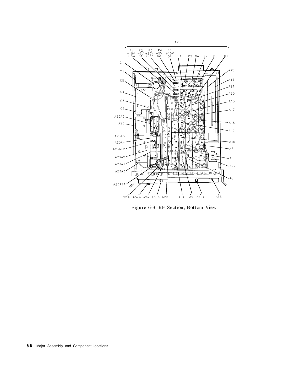 HP 8568B manual RF Section, Bottom View 