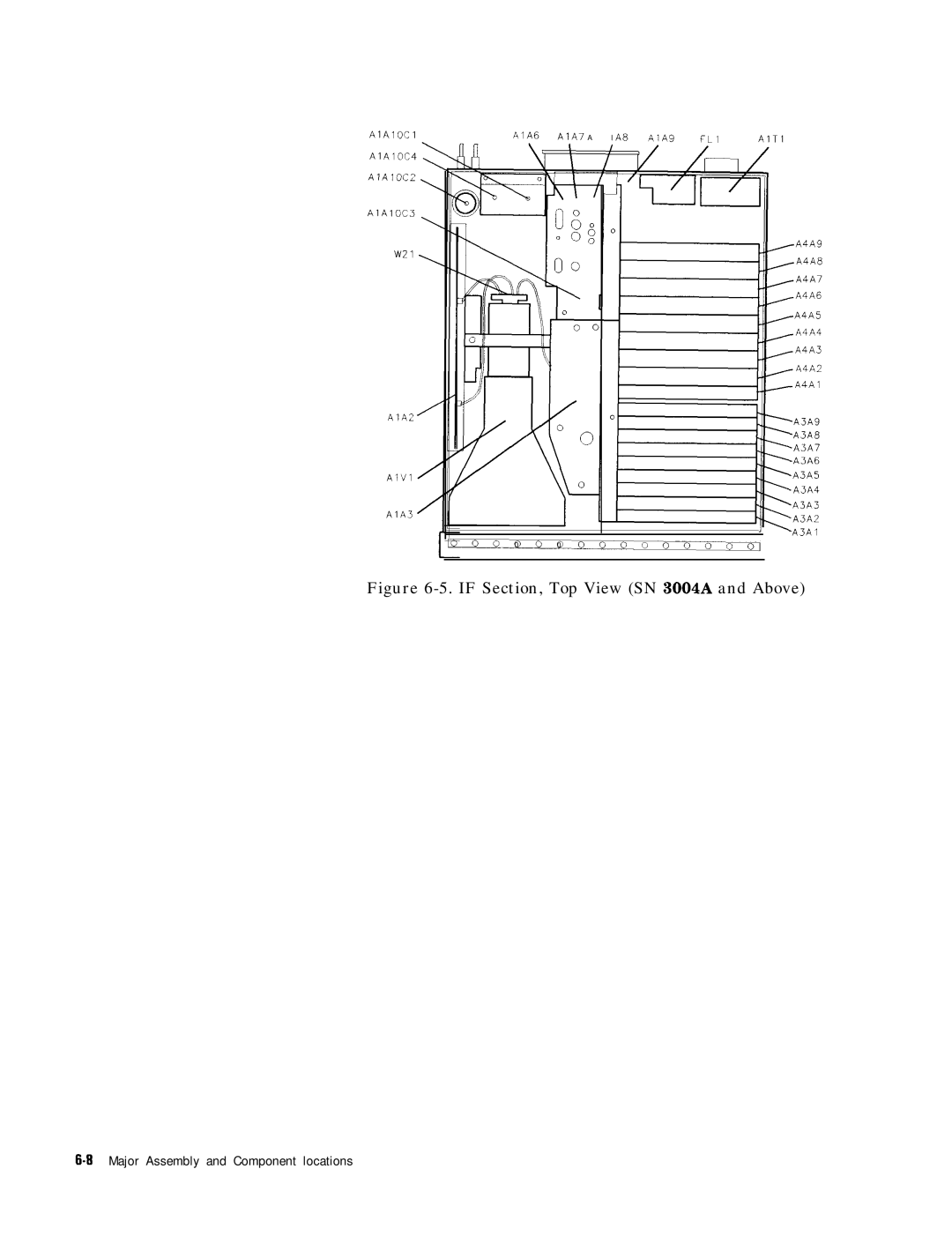 HP 8568B manual If Section, Top View SN 3004A and Above 