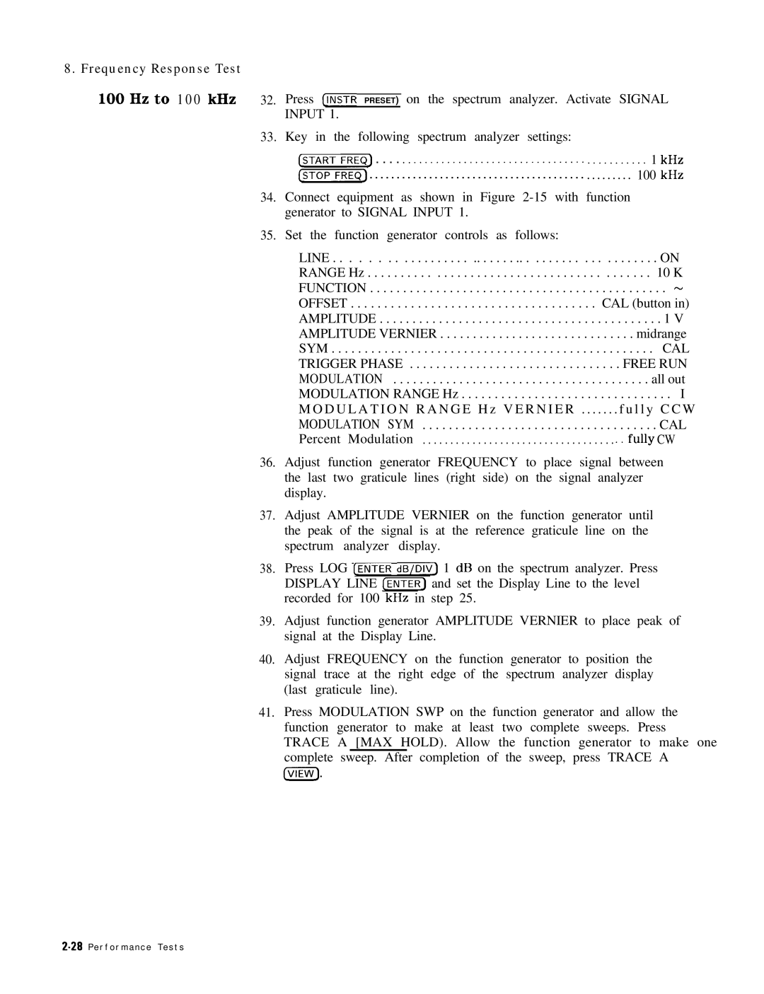 HP 8568B manual 100 kHz 