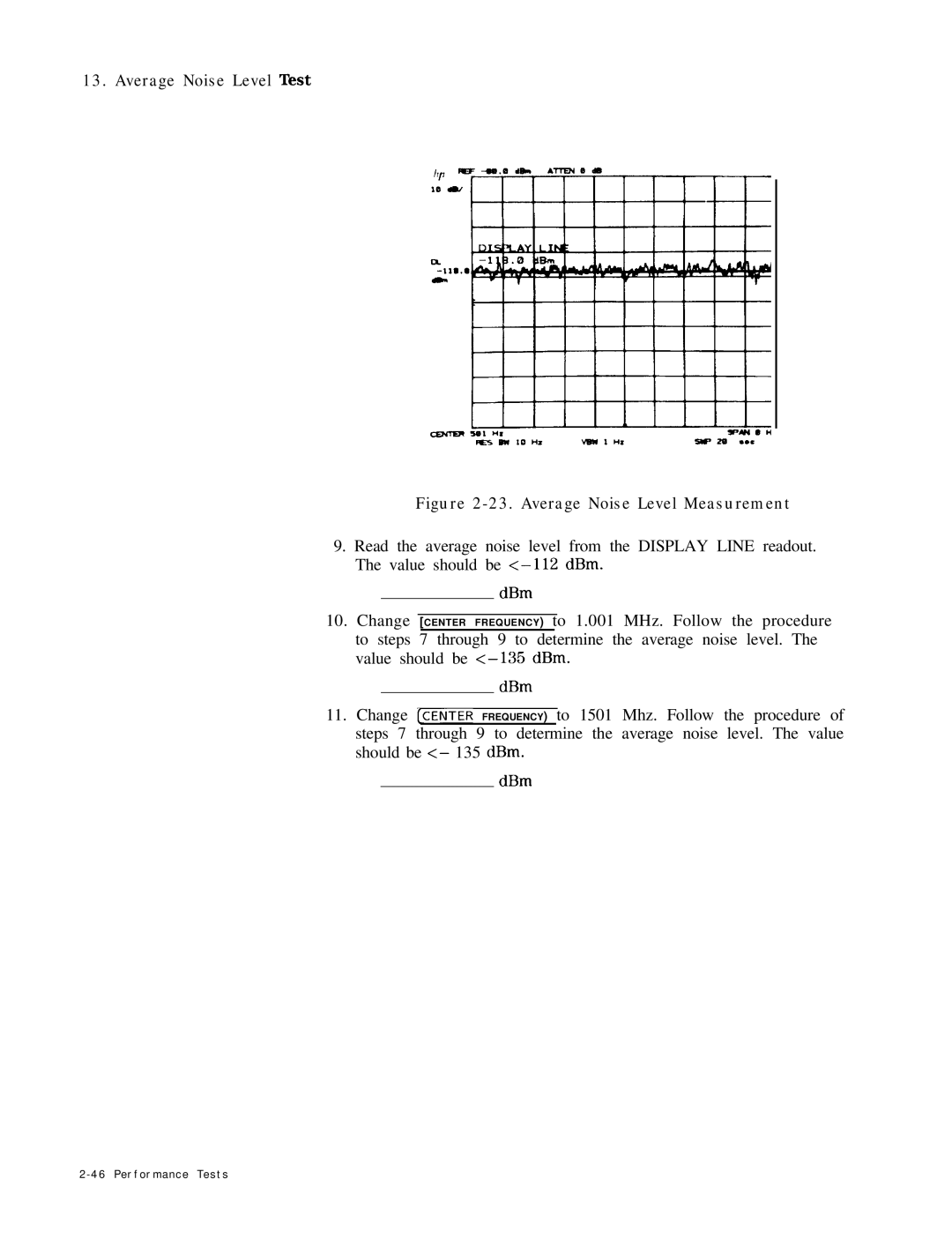 HP 8568B manual Average Noise Level Measurement 