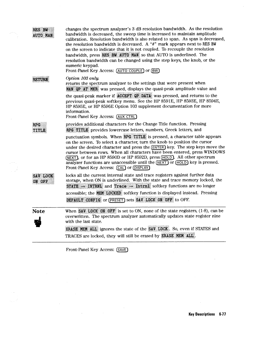 HP 8590 D manual 