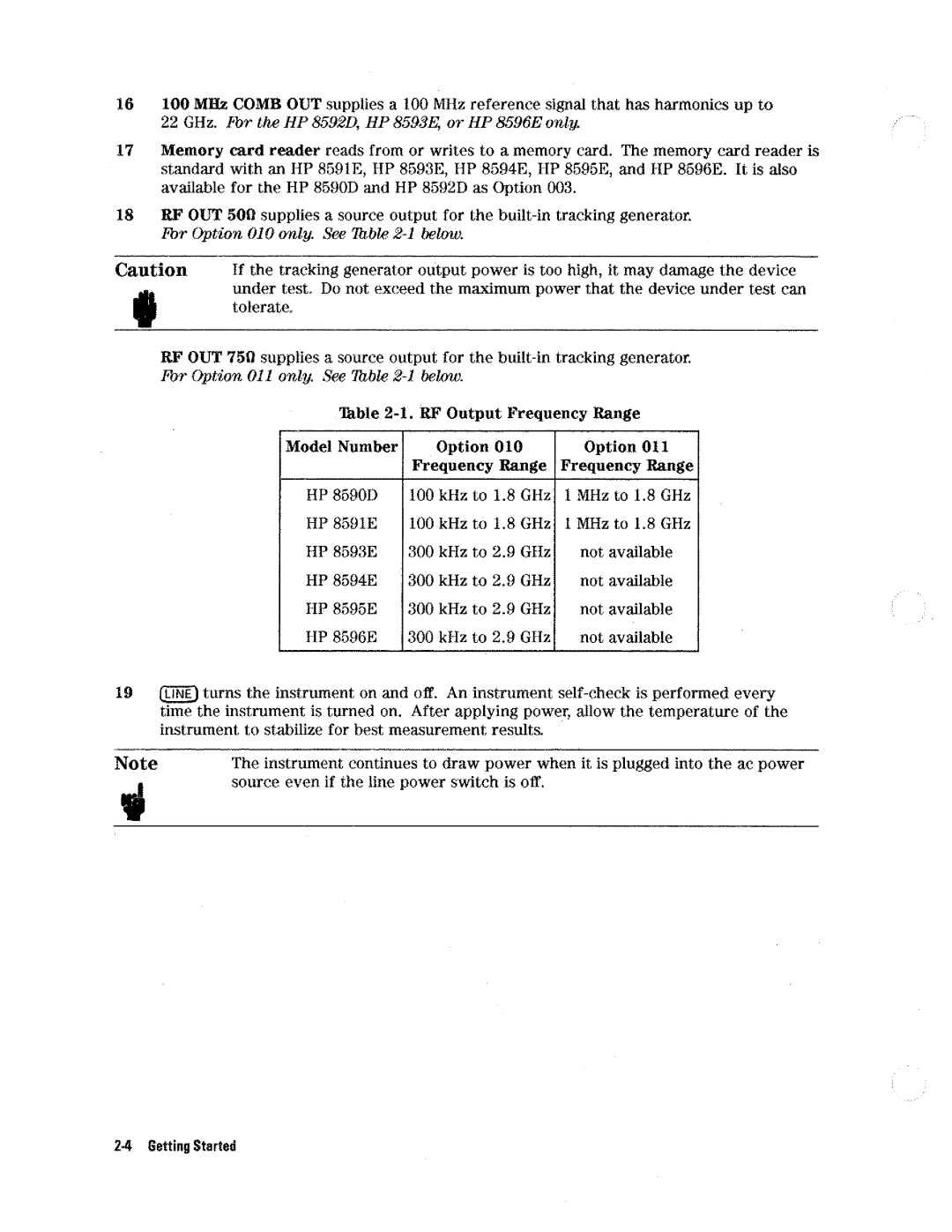 HP 8590 D manual 