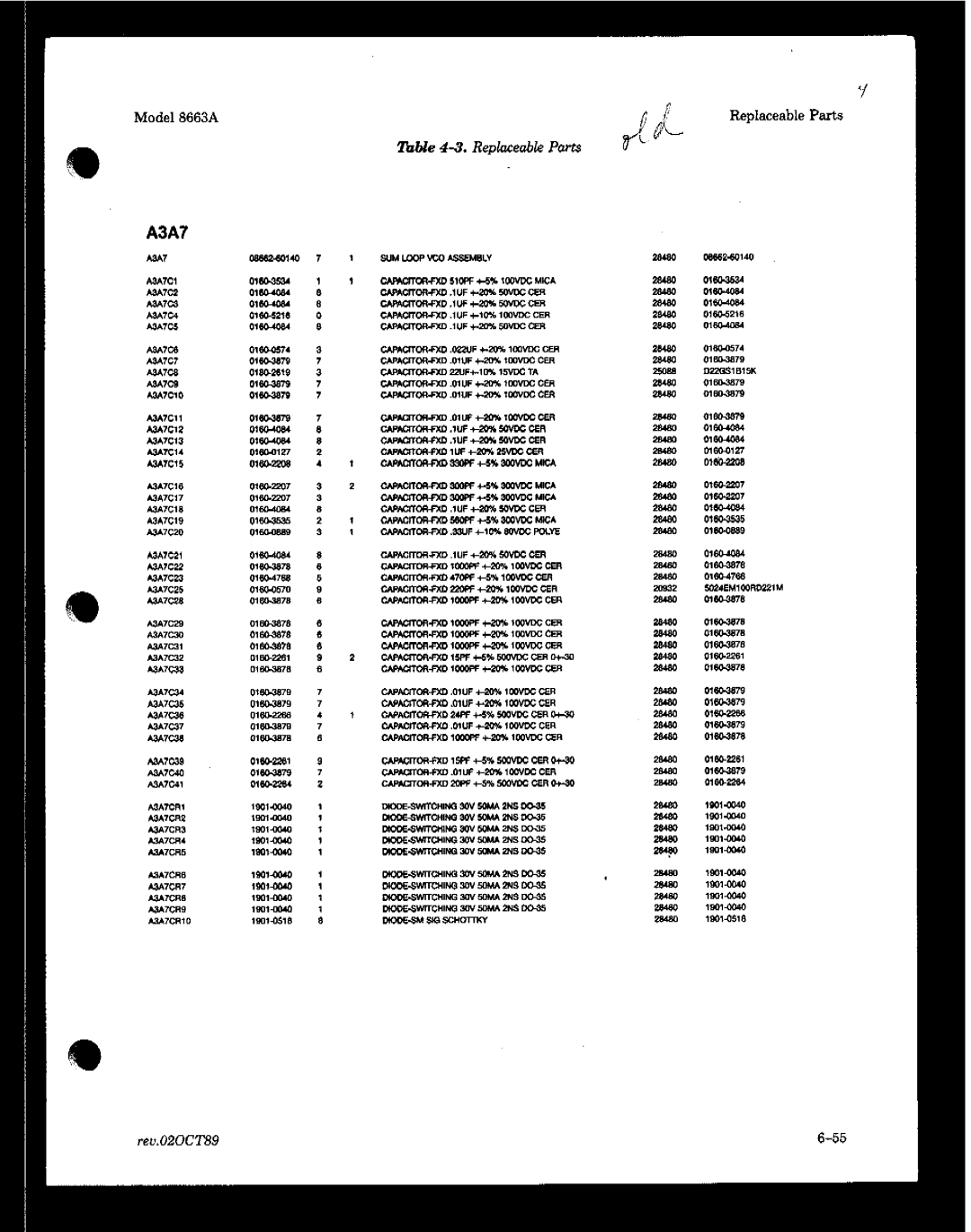 HP 8663A manual A3A7 